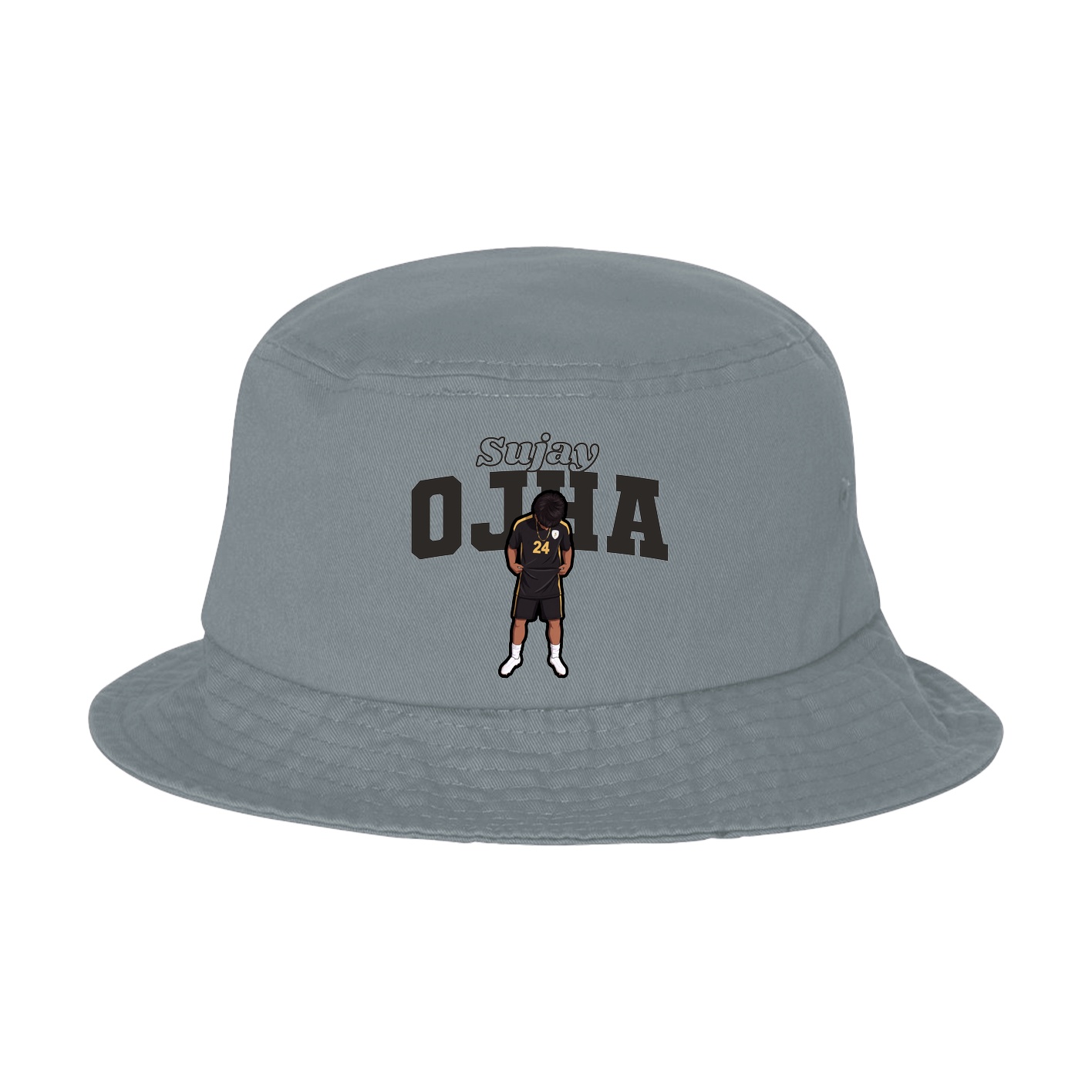 Bucket Cap — Name Arch in Grey