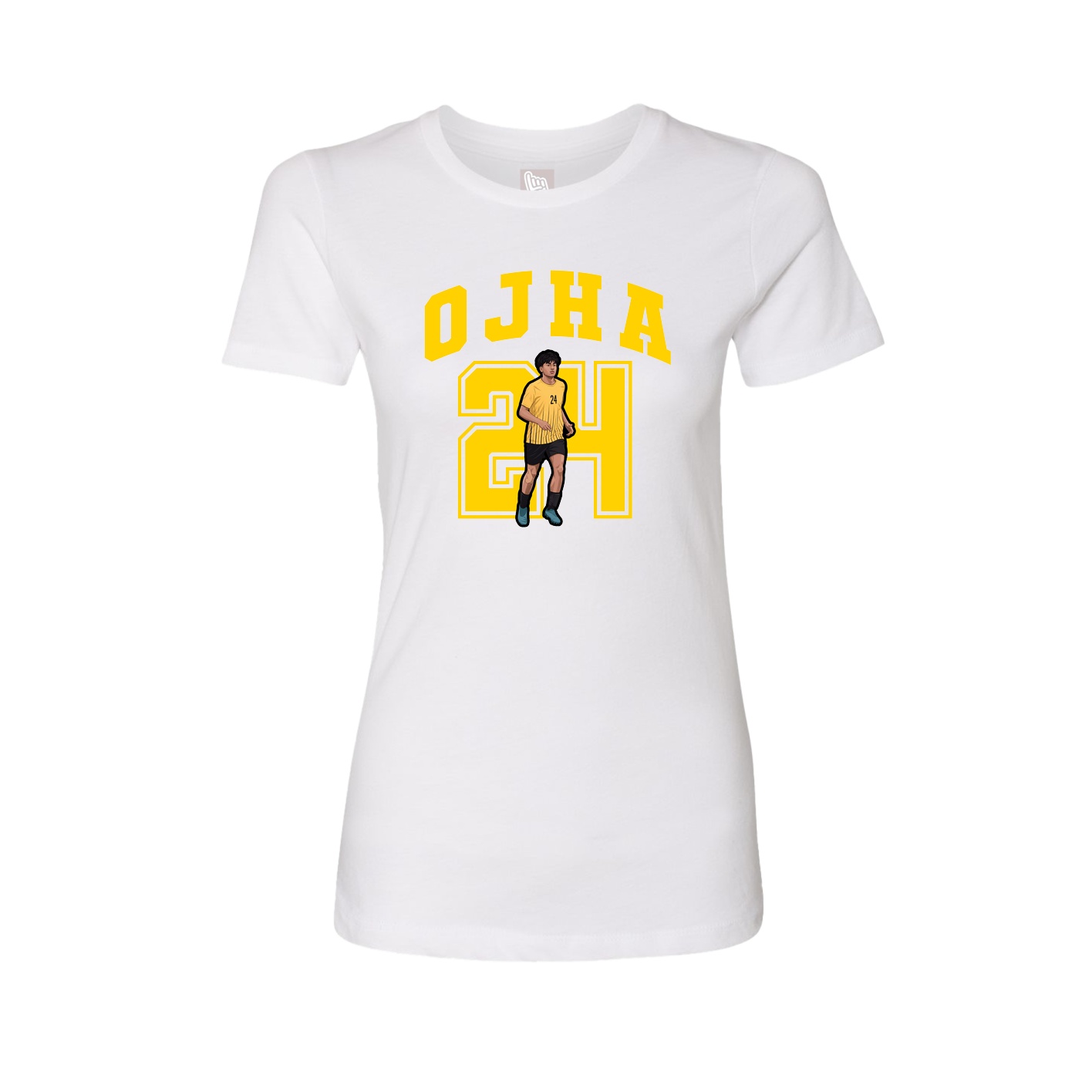 Fitted Women's Tee — Number in White