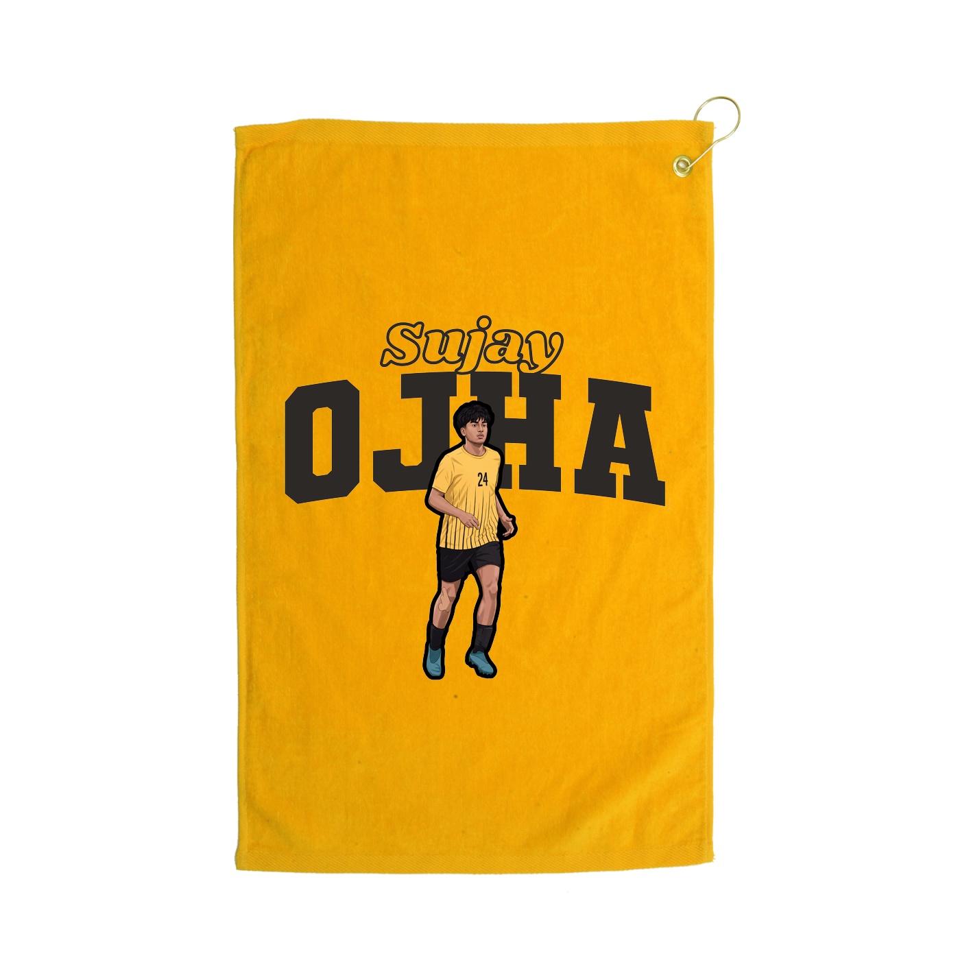 Golf Towel — Name Arch in Gold