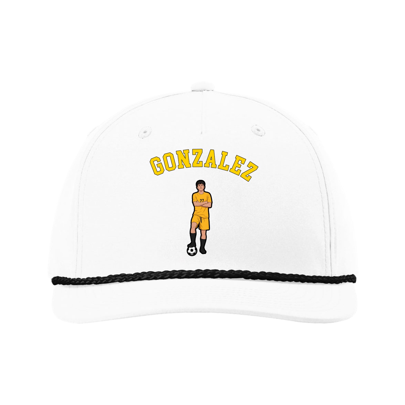 Five-Panel Classic Rope Cap — Shirsey Arch in White