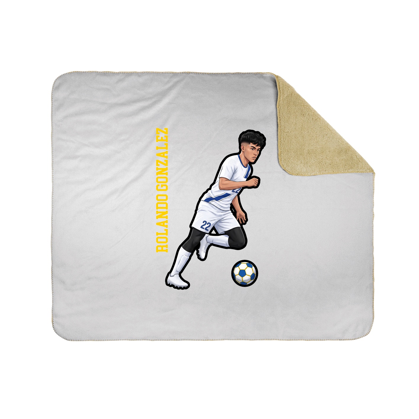 Throw Blanket — Name Vertical in White