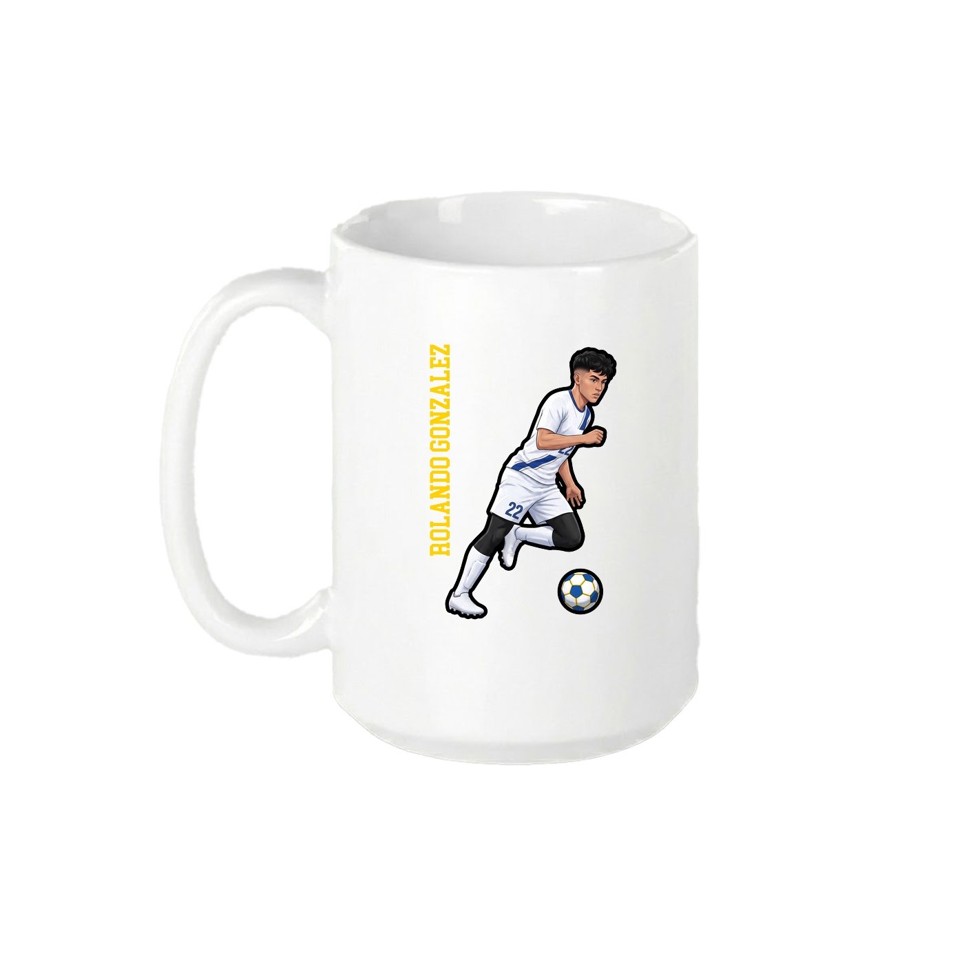 15oz Coffee Mug — Name Vertical in White