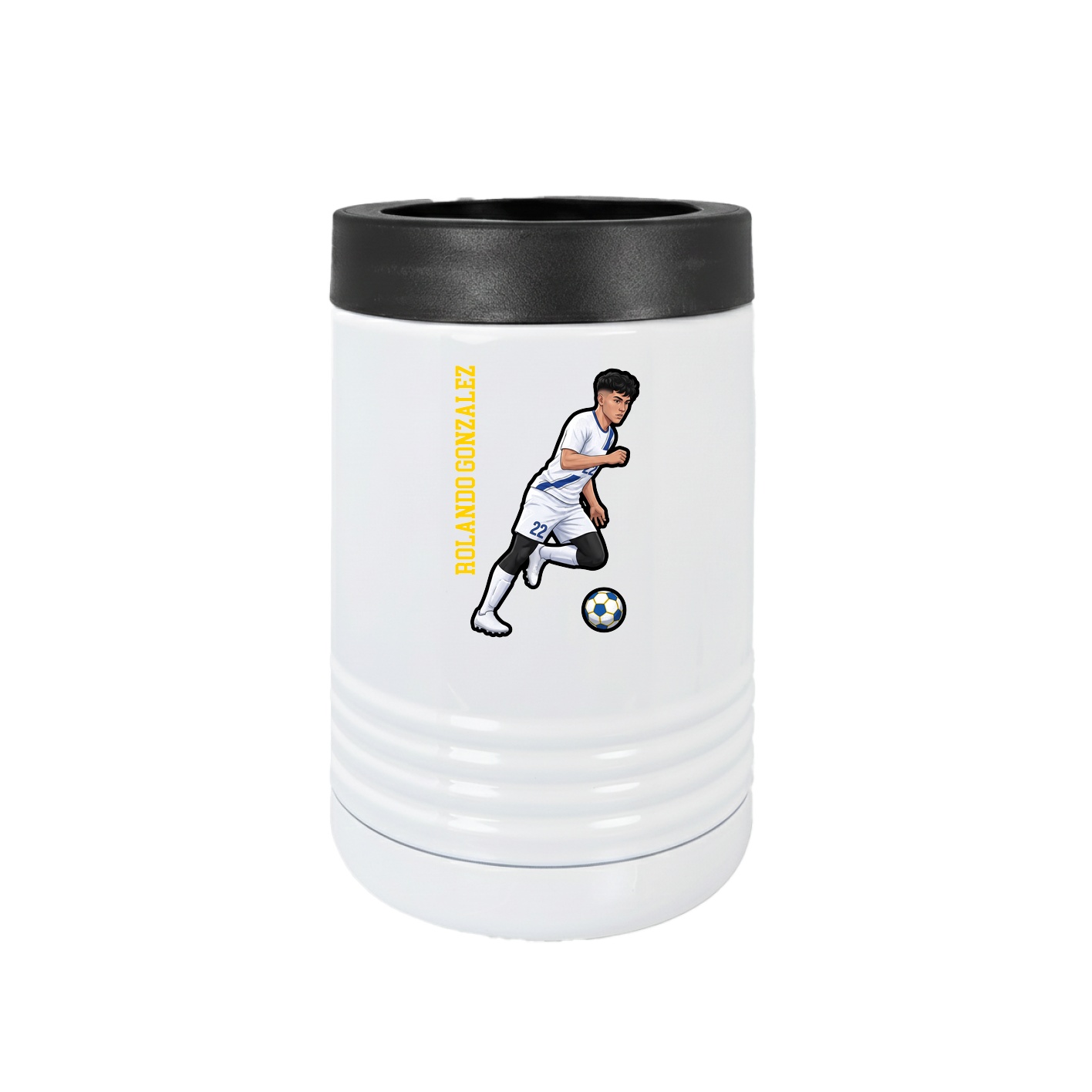 Beverage Holder — Name Vertical in White