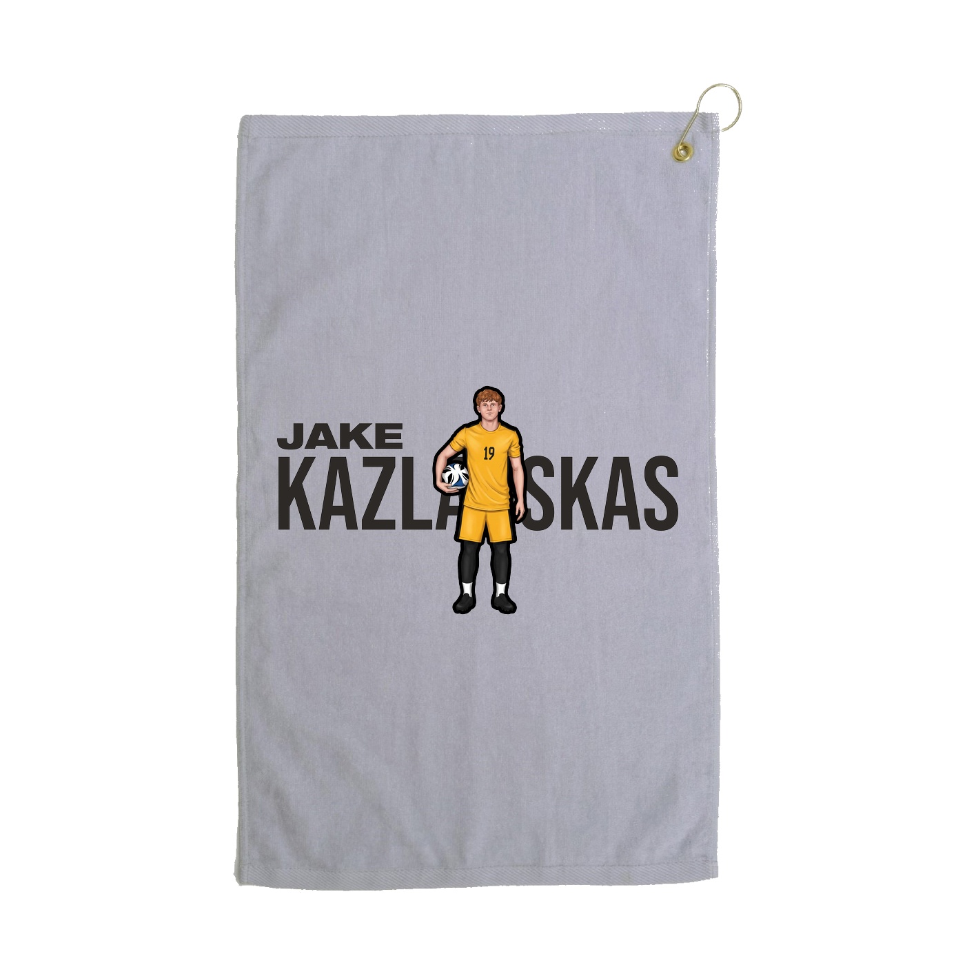 Golf Towel — Player Name in Grey