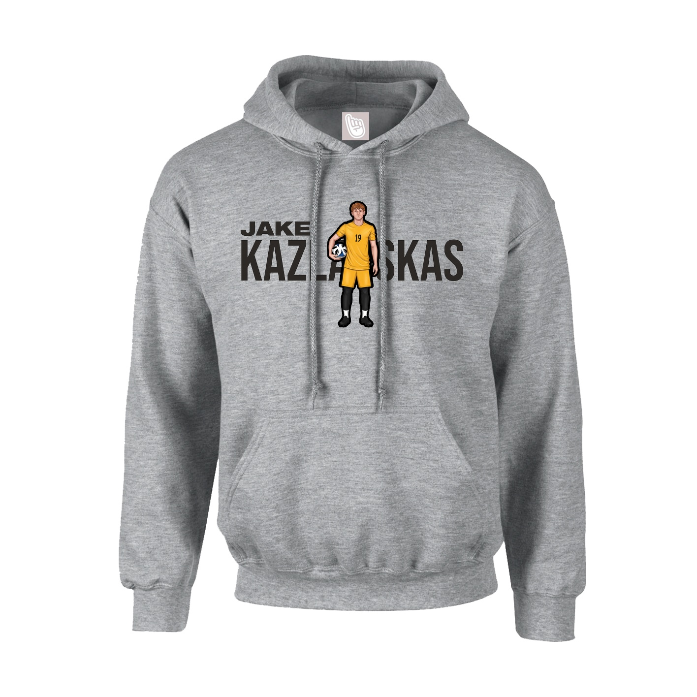 Youth Hoodie — Player Name in Grey