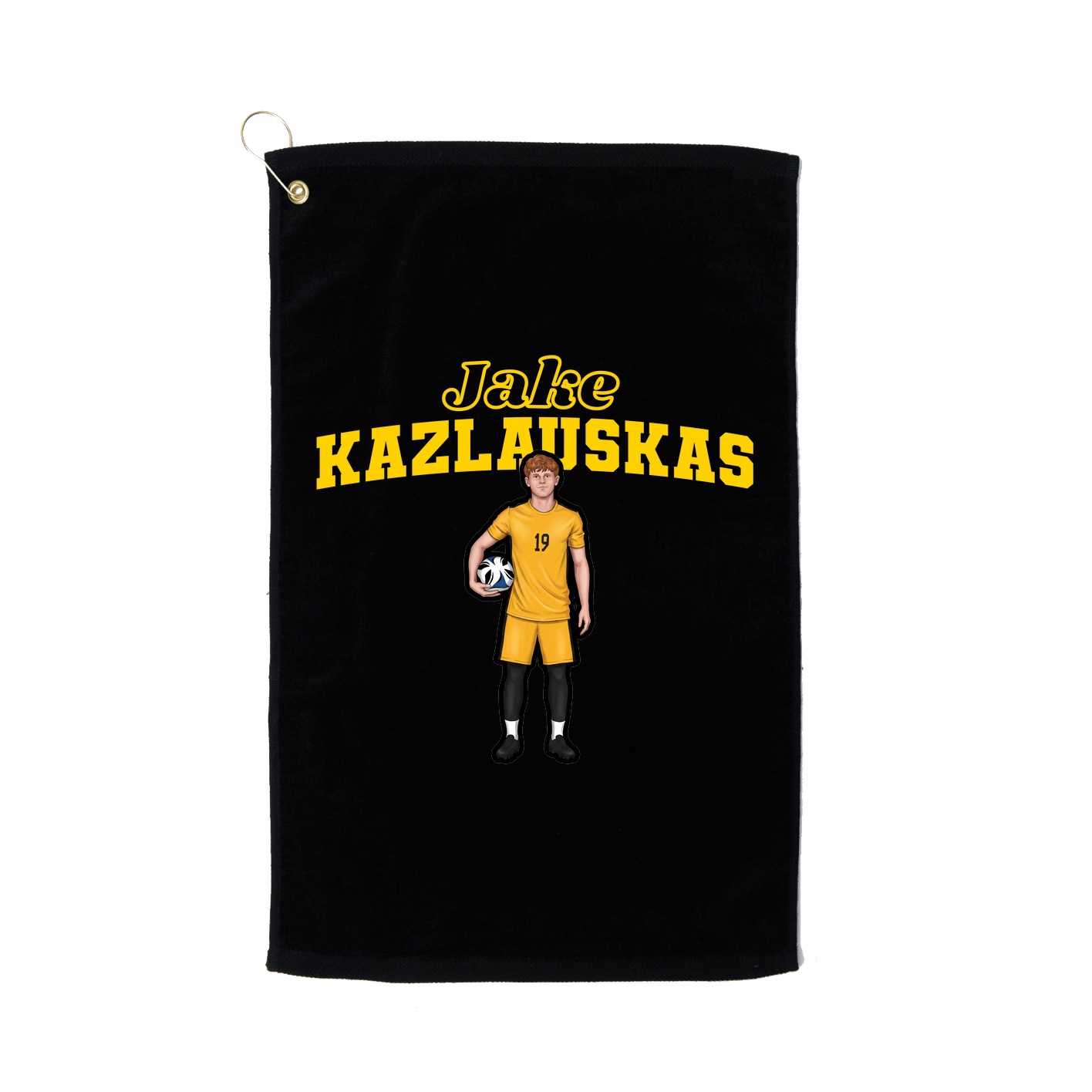 Golf Towel — Name Arch in Black