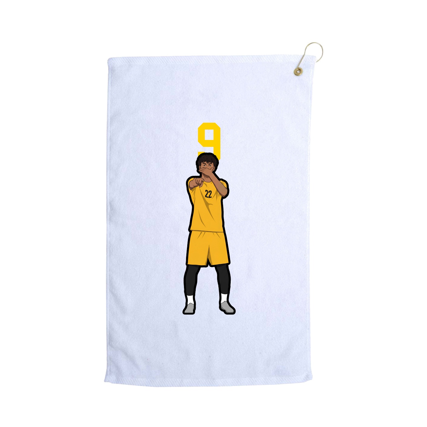 Golf Towel — Number Top in White