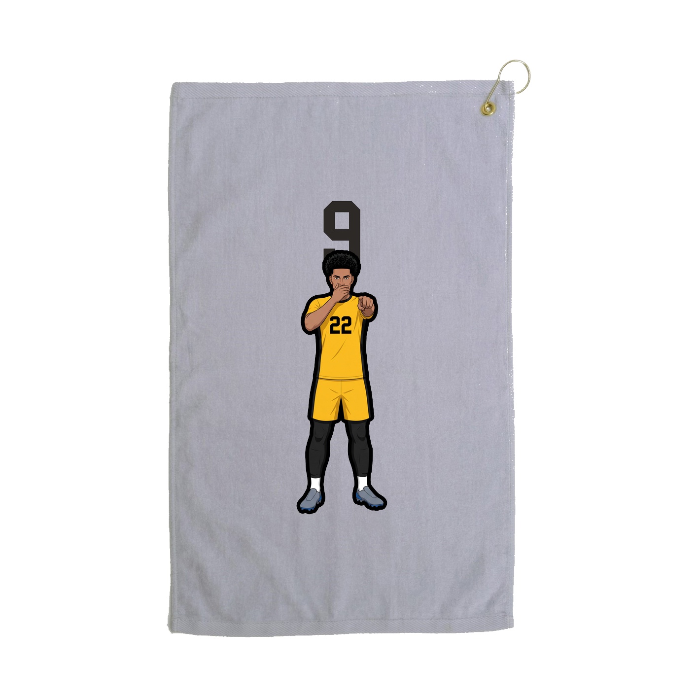 Golf Towel — Number Top in Grey