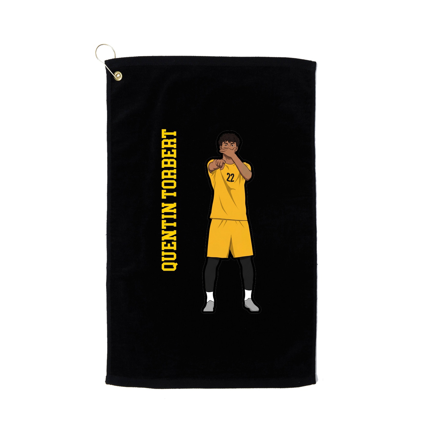 Golf Towel — Name Vertical in Black