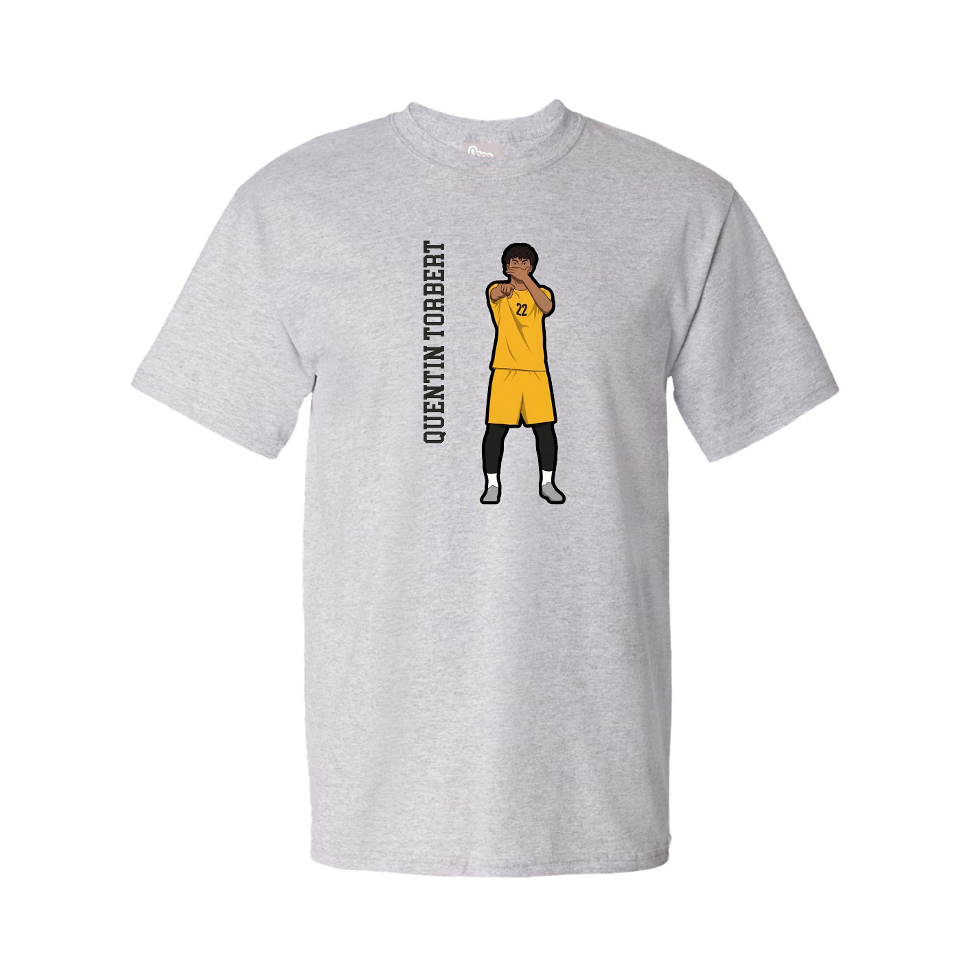 Youth Tee — Name Vertical in Grey