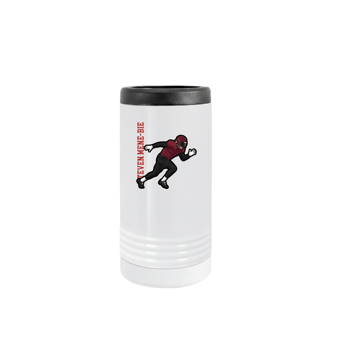 Slim Beverage Holder — Name Vertical in White