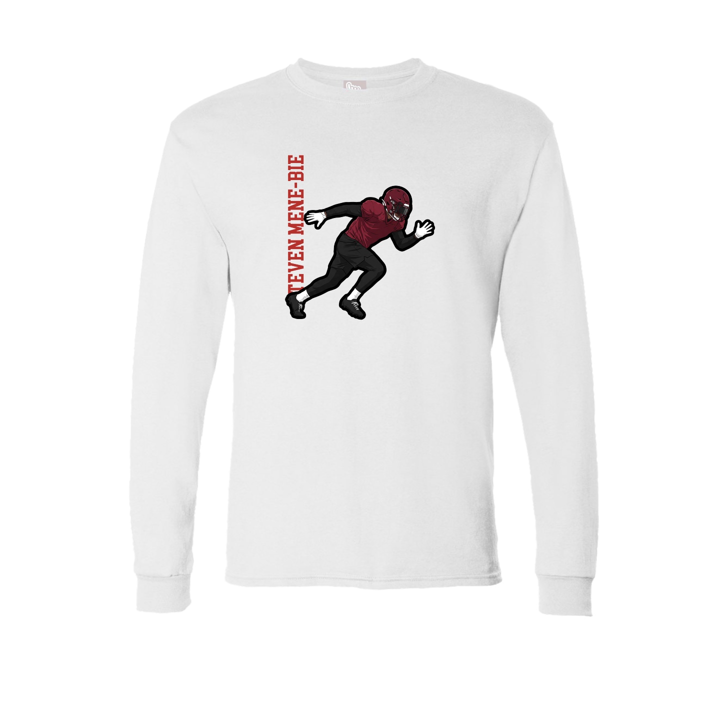 Long Sleeve Tee — Name Vertical in White