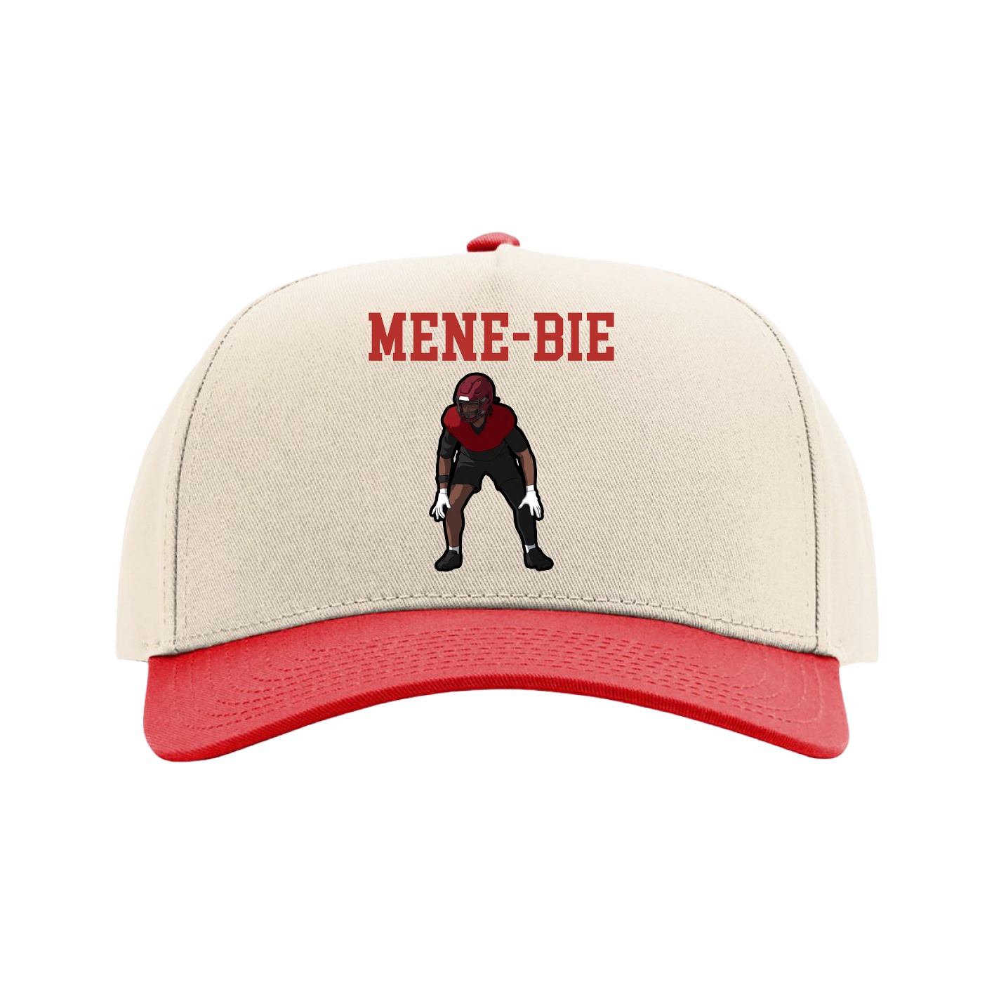 Full Fabric Five-Panel Champ Cap — Shirsey in Cream/Red