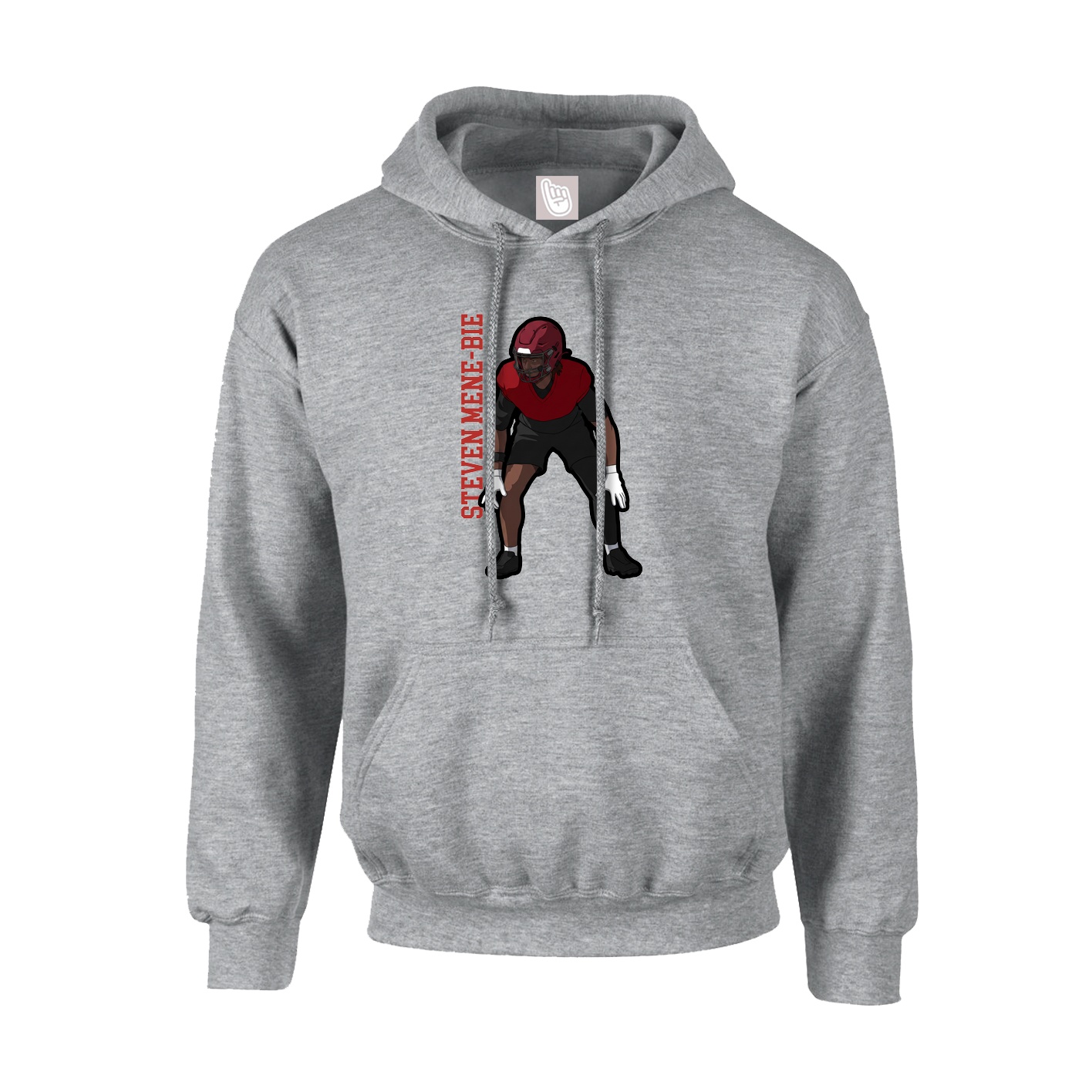 Hoodie — Name Vertical in Grey