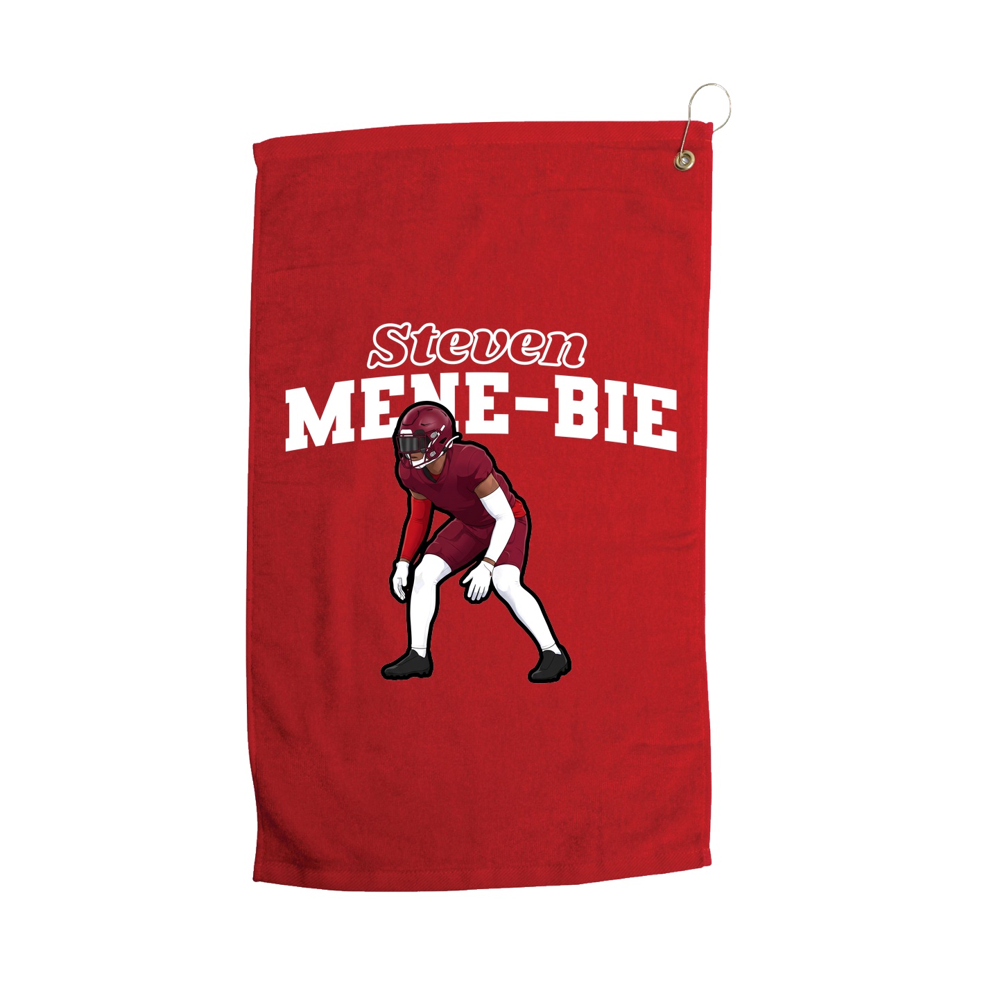 Golf Towel — Name Arch in Red