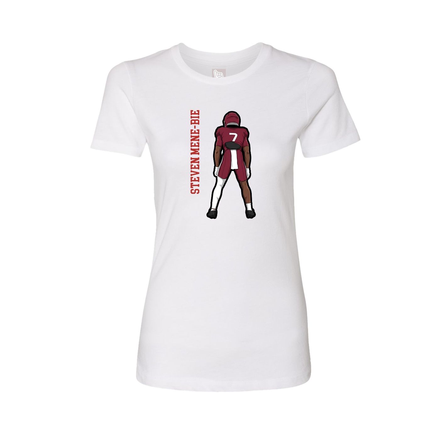 Fitted Women's Tee — Name Vertical in White