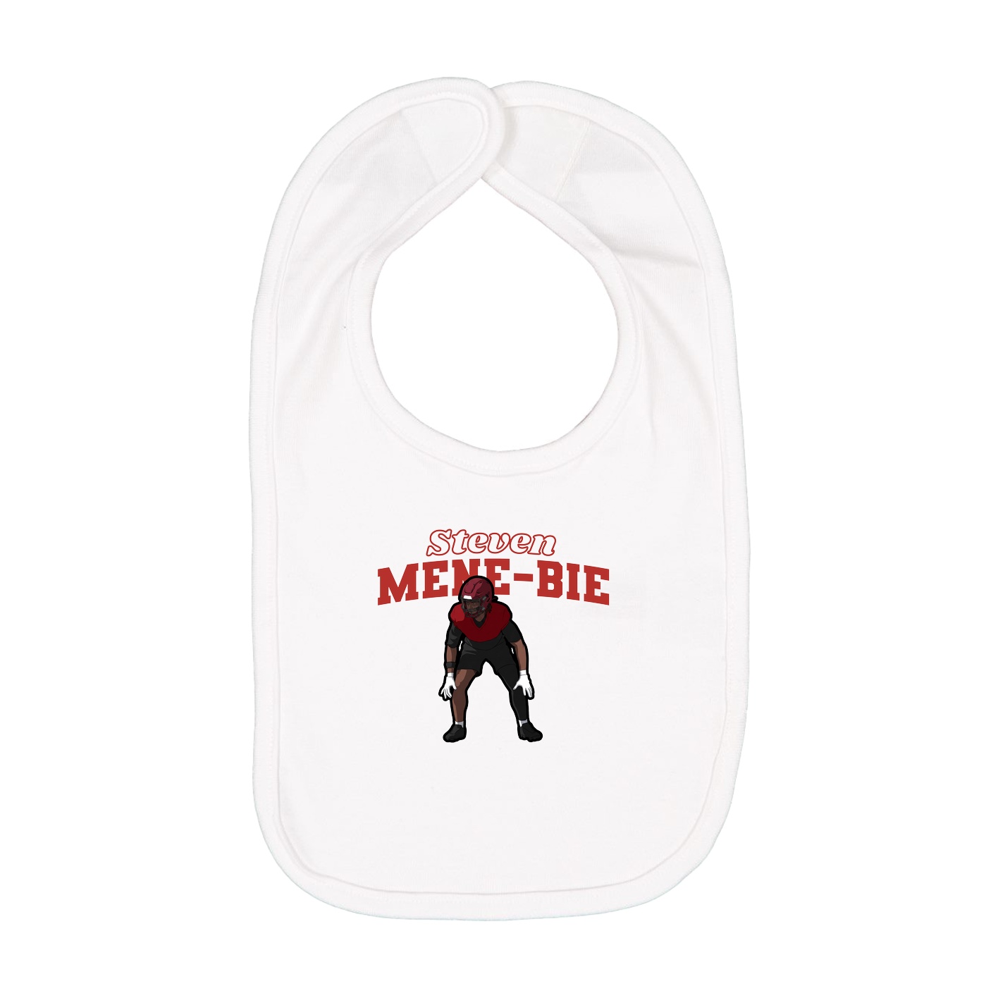 Infant Bib — Name Arch in White