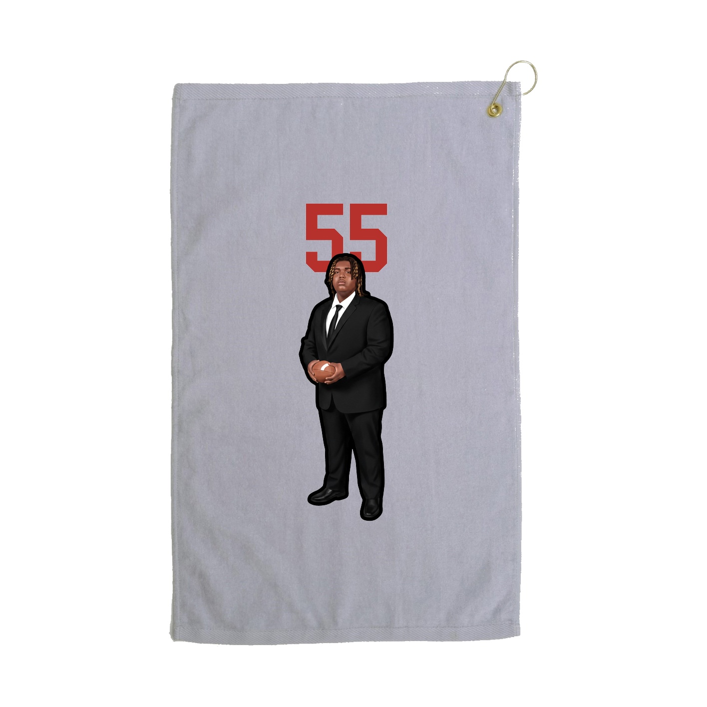 Golf Towel — Number Top in Grey