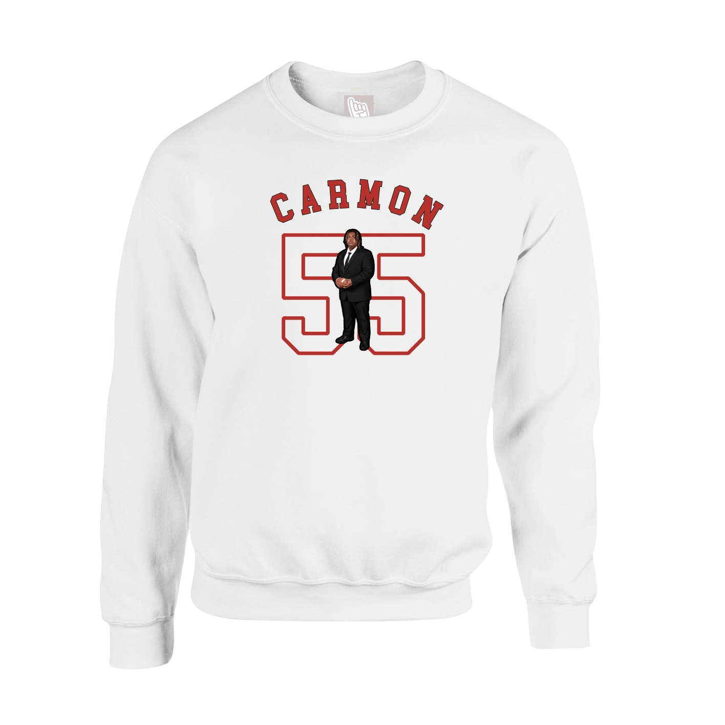 Fleece Crew — Shirsey Arch in White