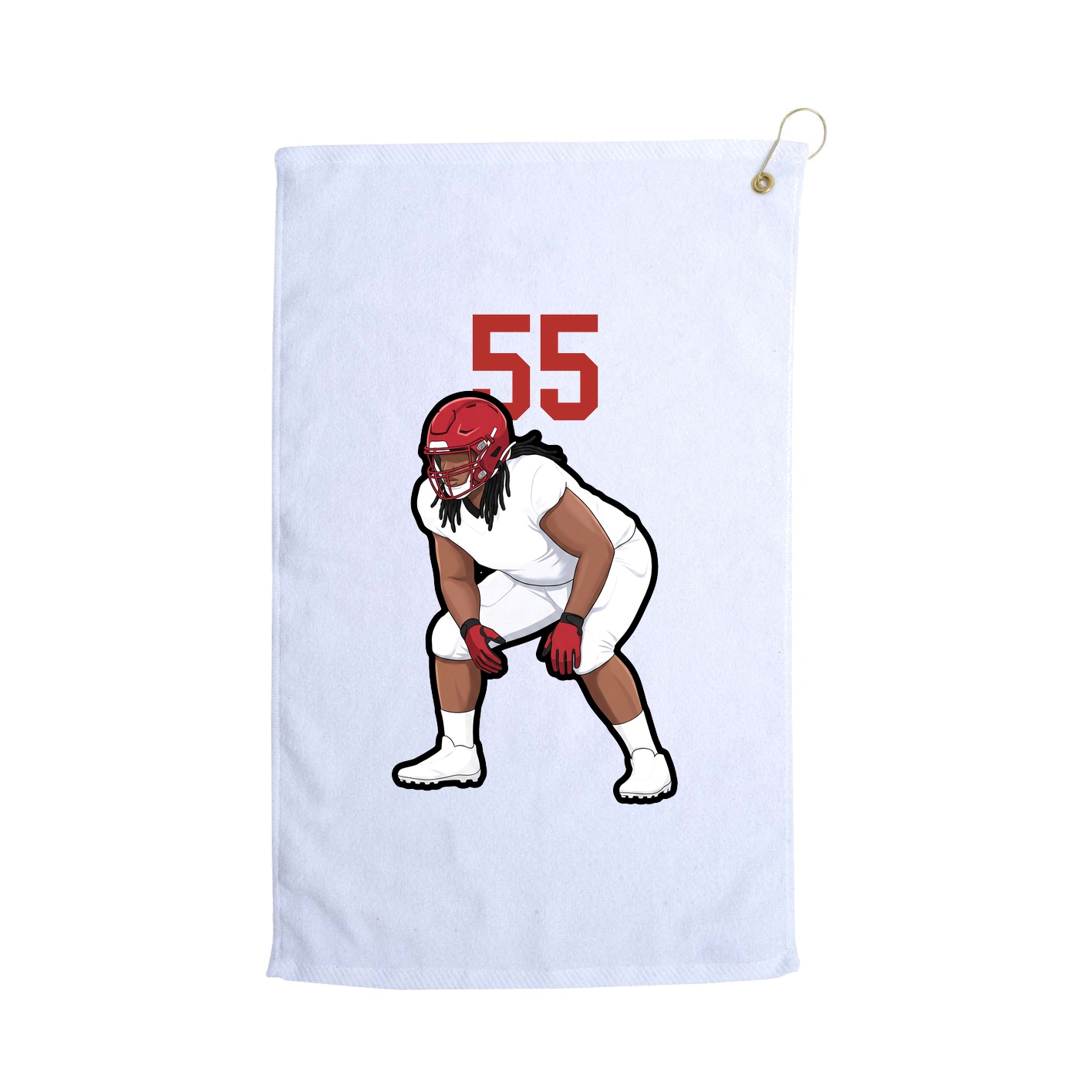 Golf Towel — Number Top in White