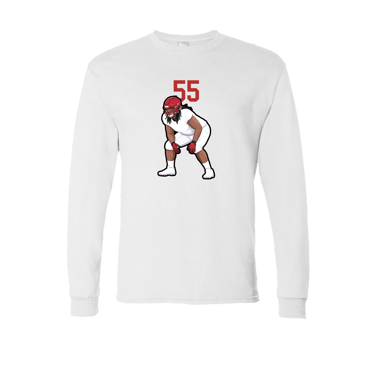 Long Sleeve Tee — Number Top in White