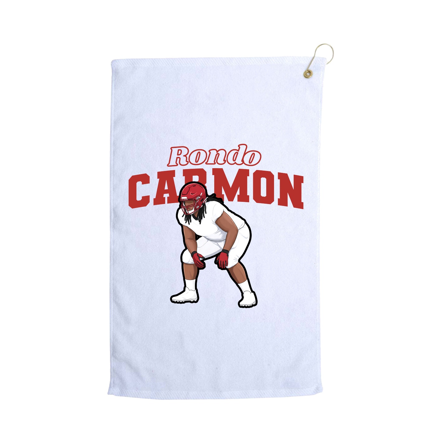 Golf Towel — Name Arch in White