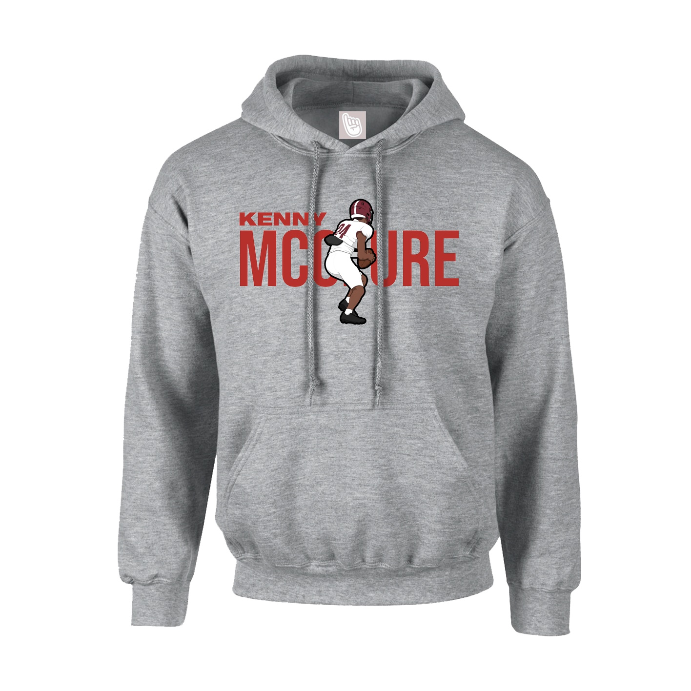 Youth Hoodie — Player Name in Grey