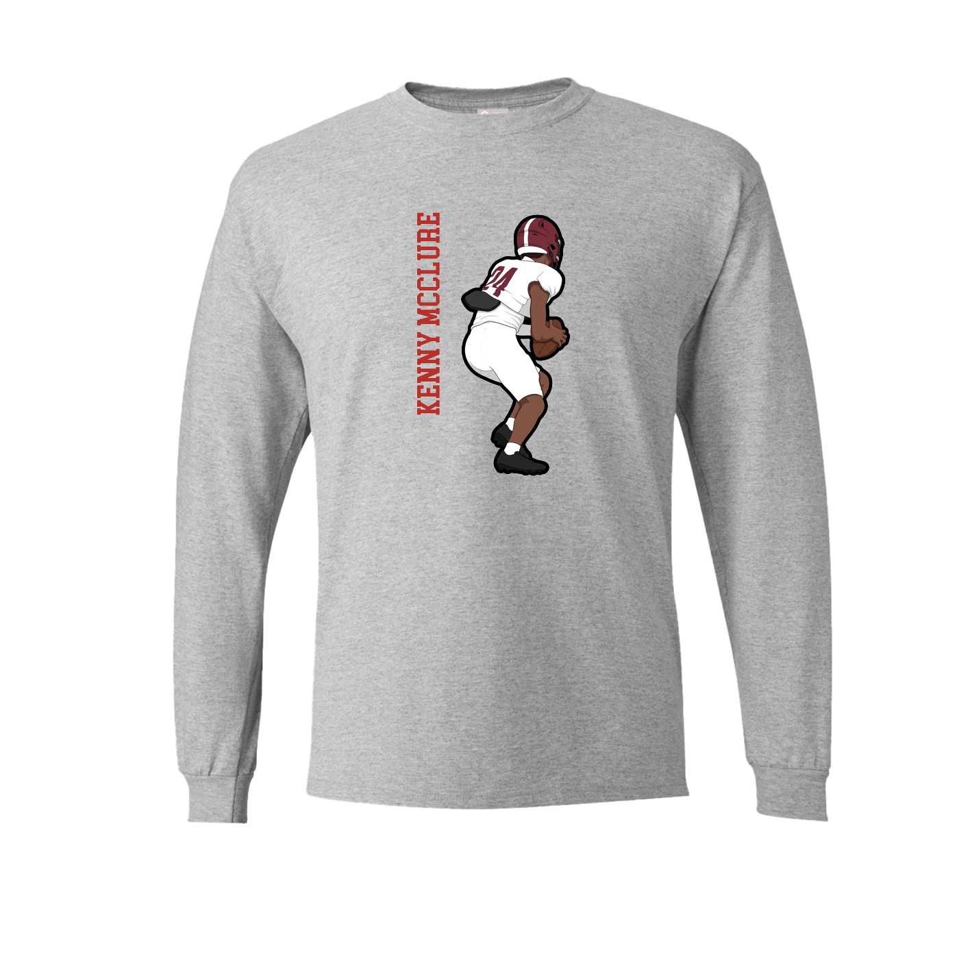 Long Sleeve Tee — Name Vertical in Grey
