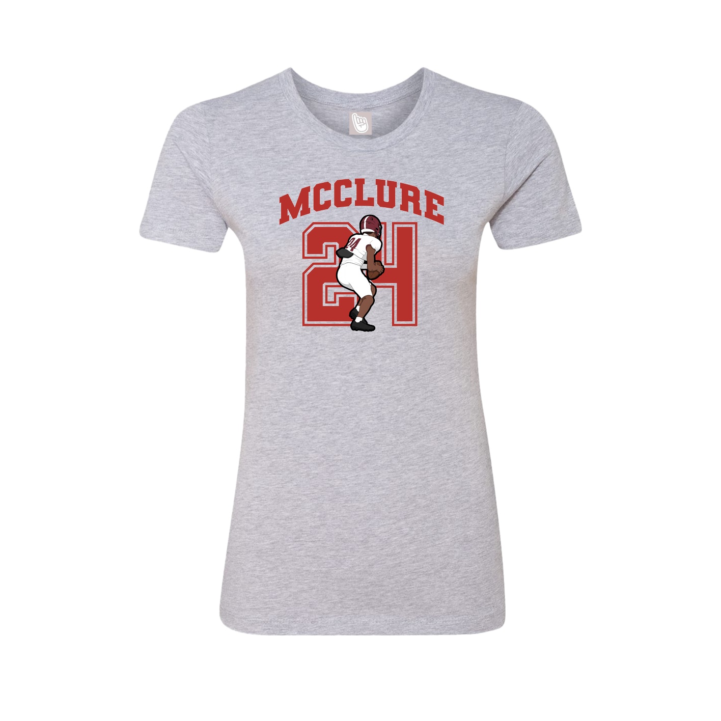 Fitted Women's Tee — Number in Grey