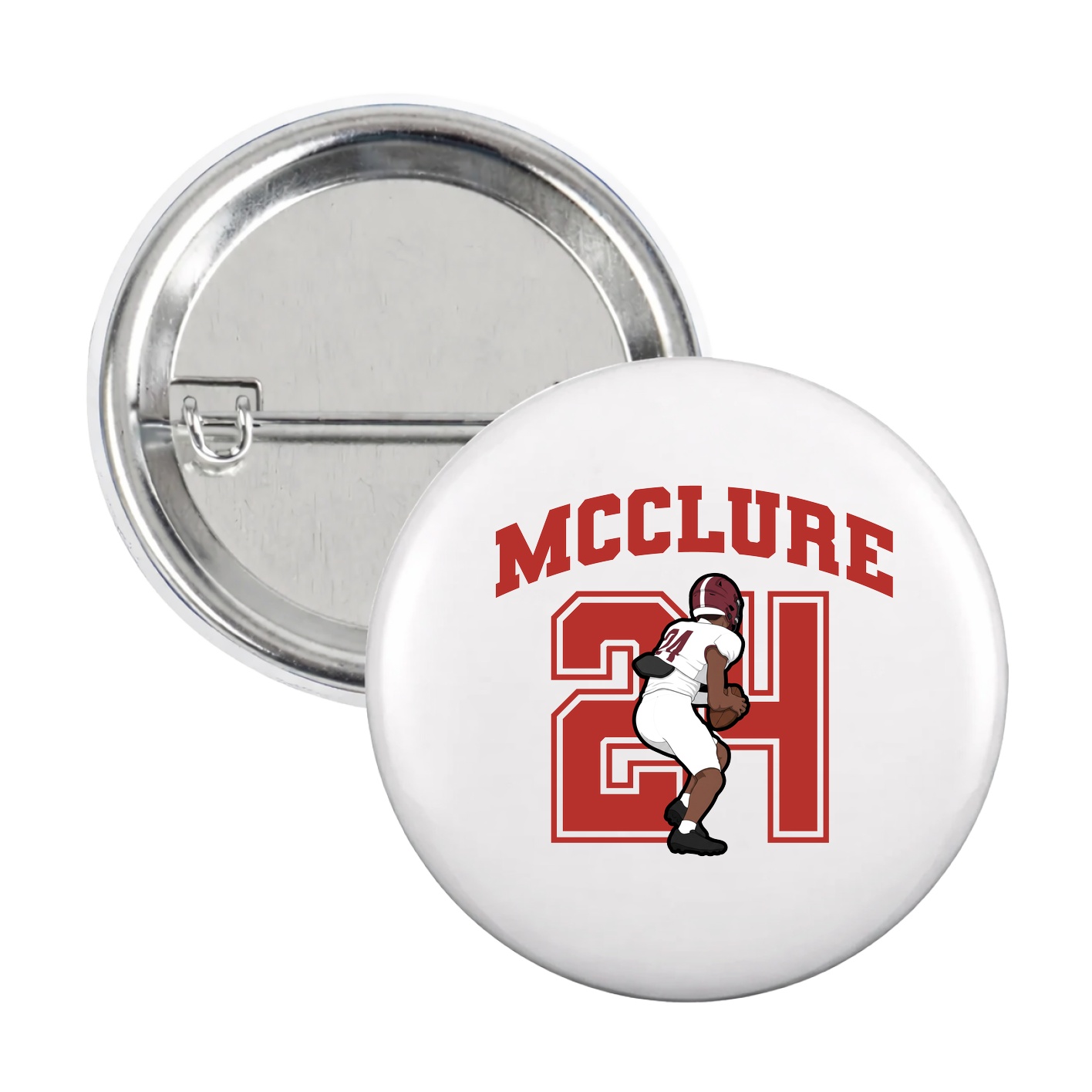 Game Day Button — Number in White