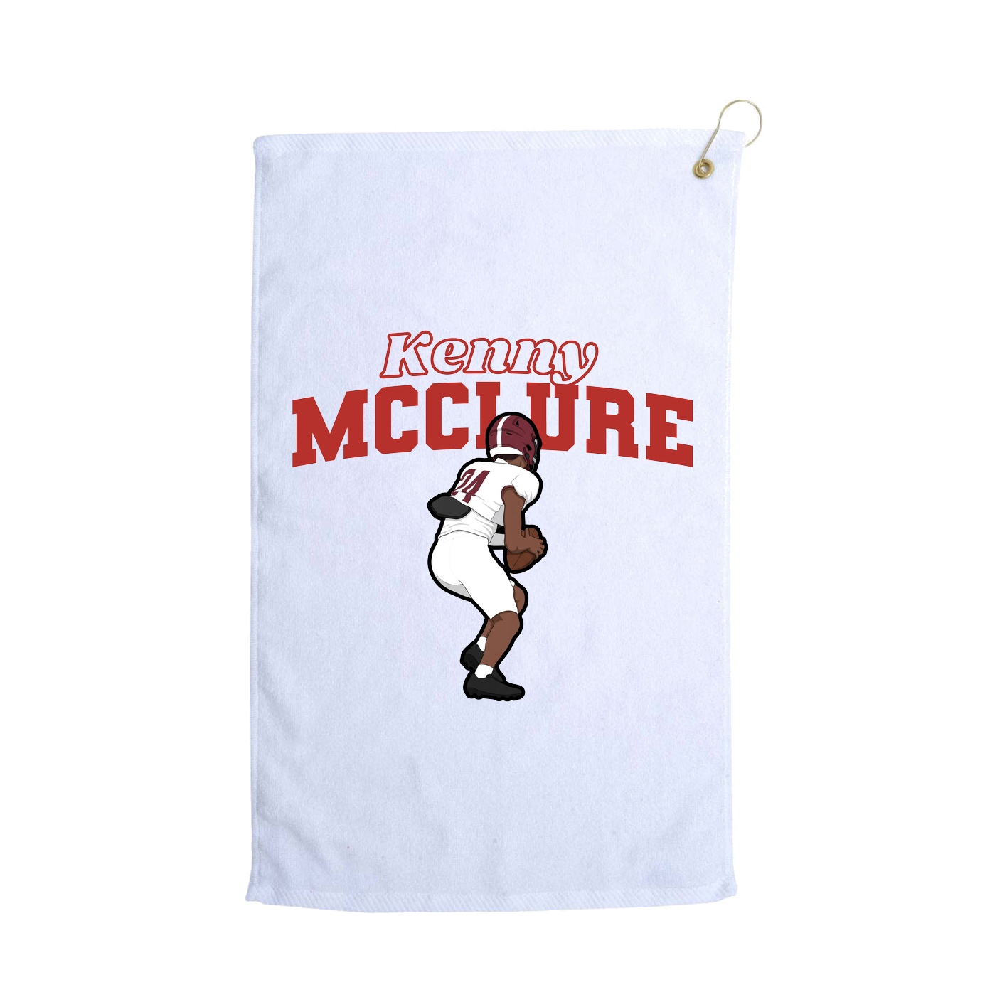 Golf Towel — Name Arch in White