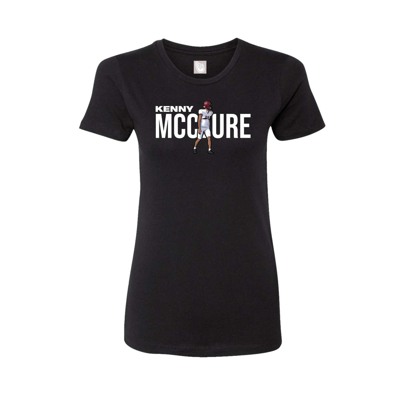 Fitted Women's Tee — Player Name in Black