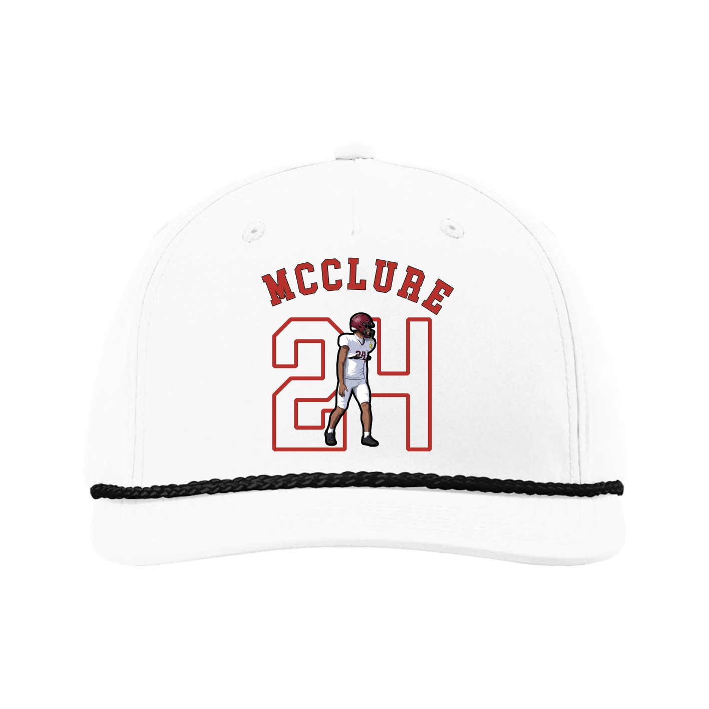 Five-Panel Classic Rope Cap — Shirsey Arch in White