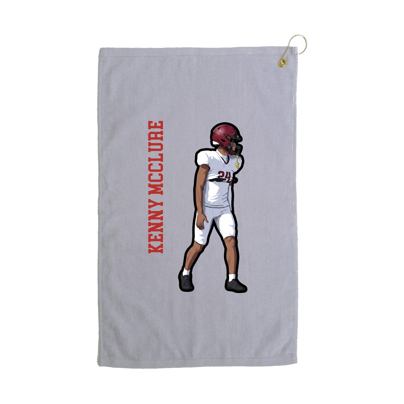 Golf Towel — Name Vertical in Grey