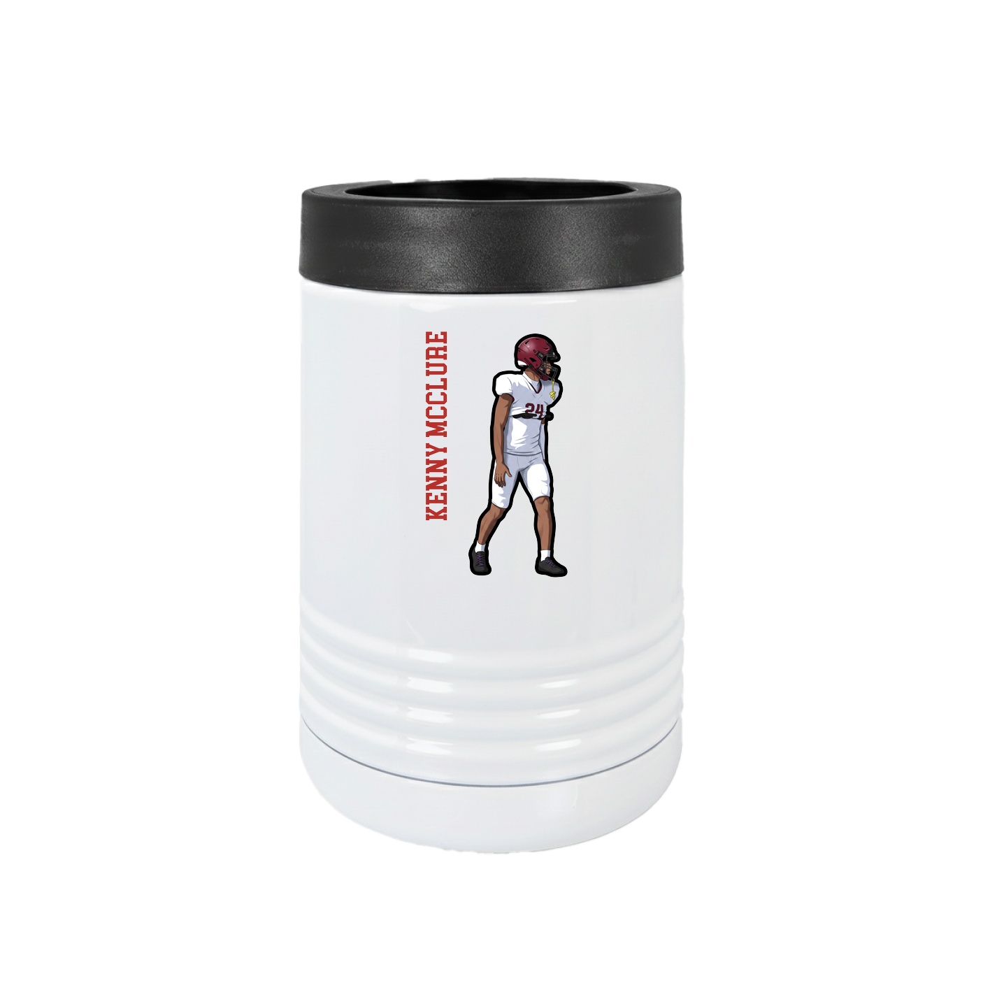 Beverage Holder — Name Vertical in White