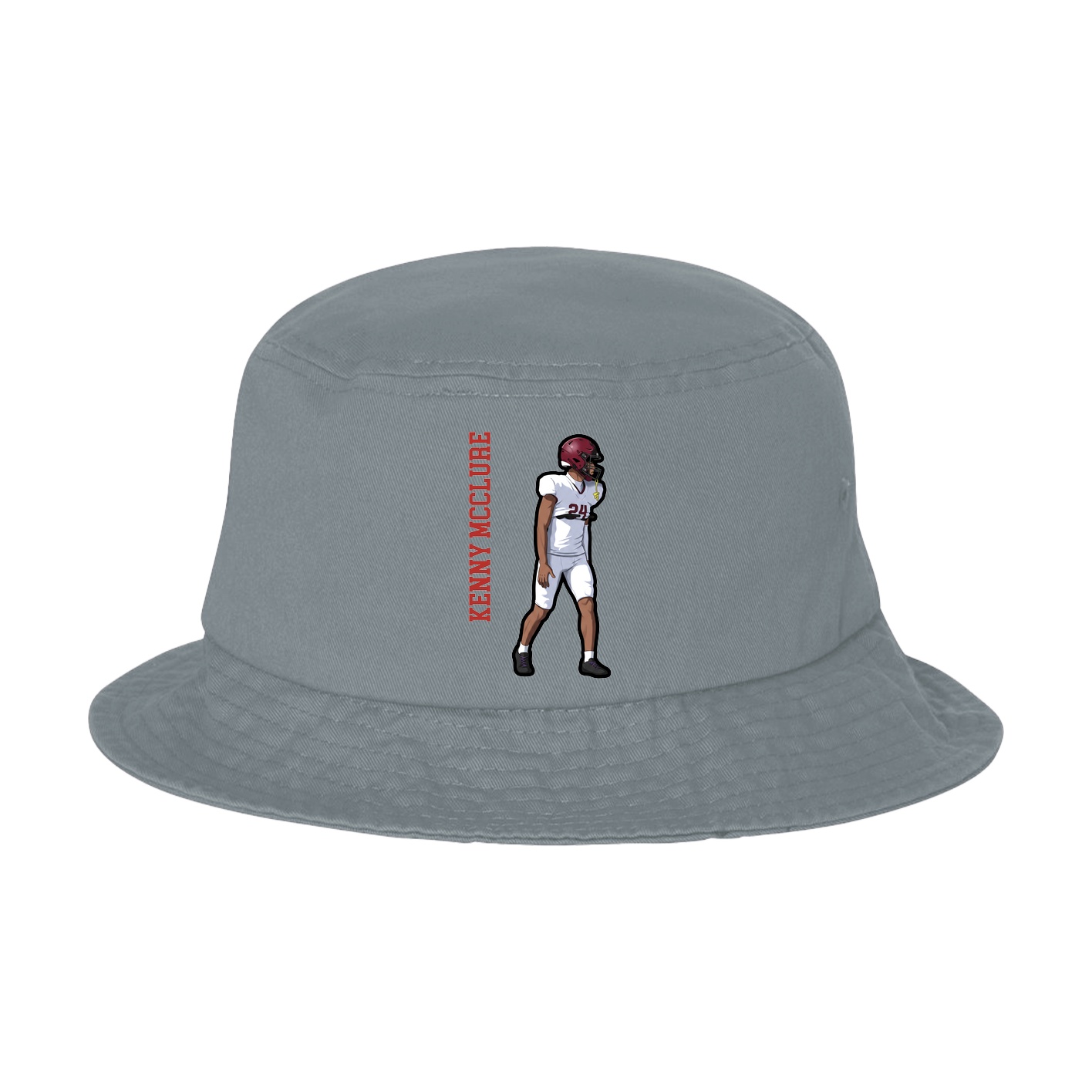 Bucket Cap — Name Vertical in Grey