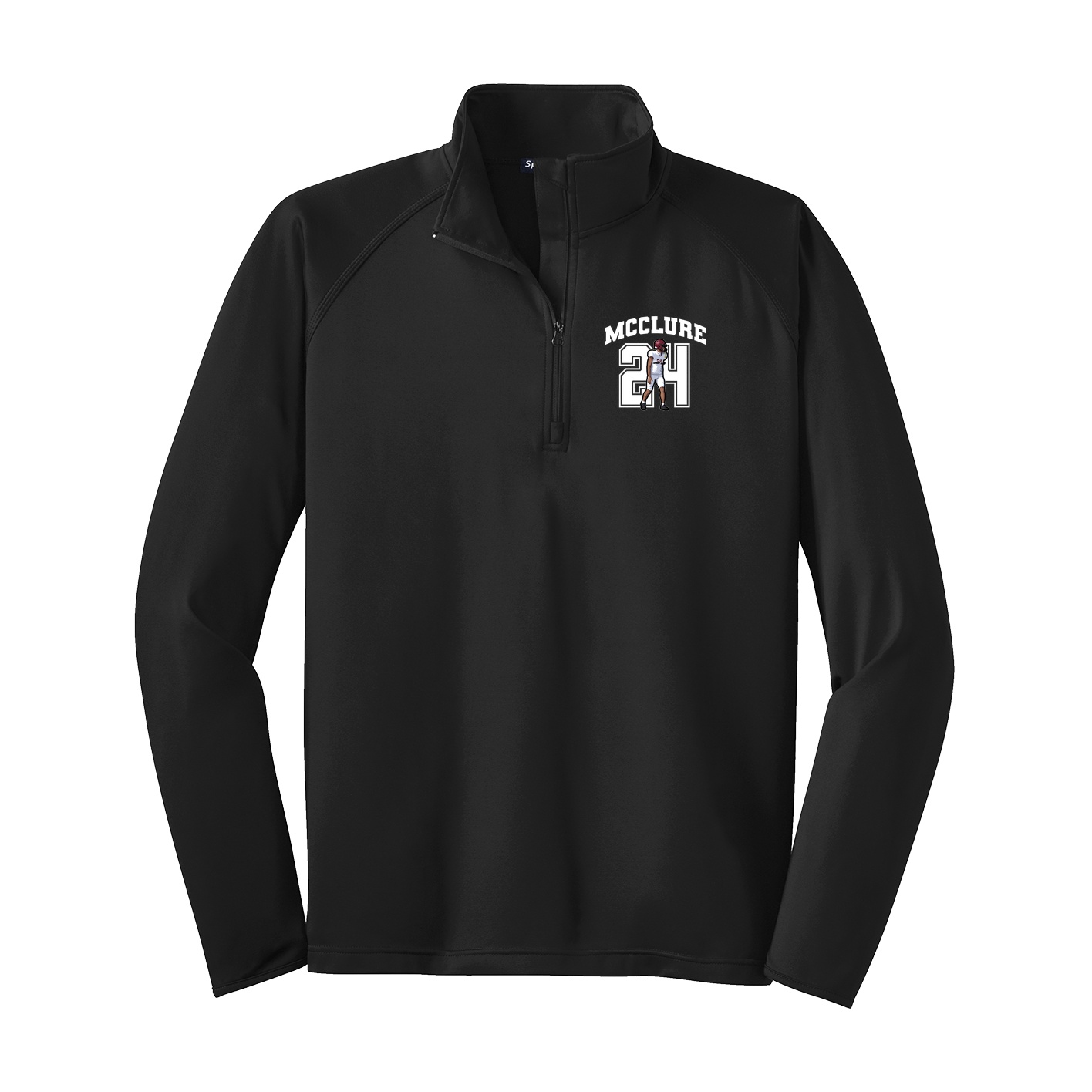 Q-Zip Pullover — Number in Black