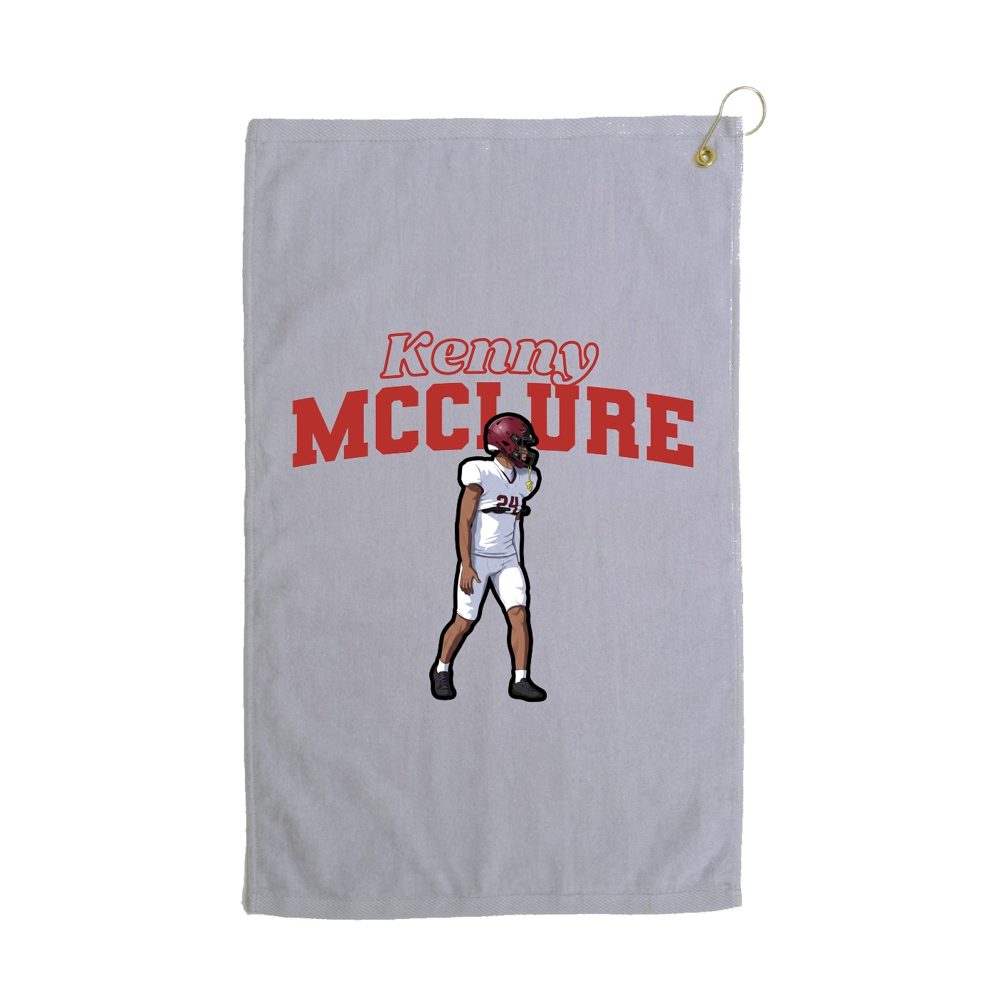 Golf Towel — Name Arch in Grey