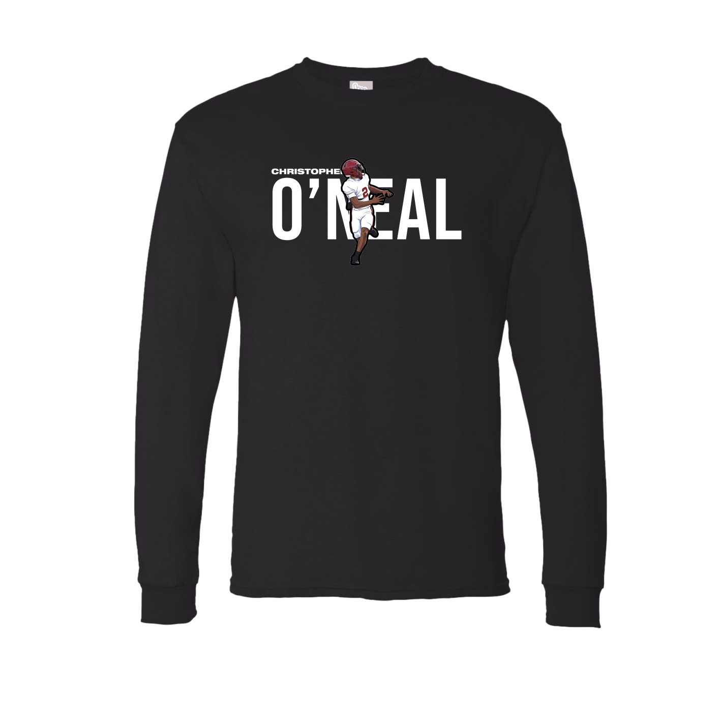 Long Sleeve Tee — Player Name in Black