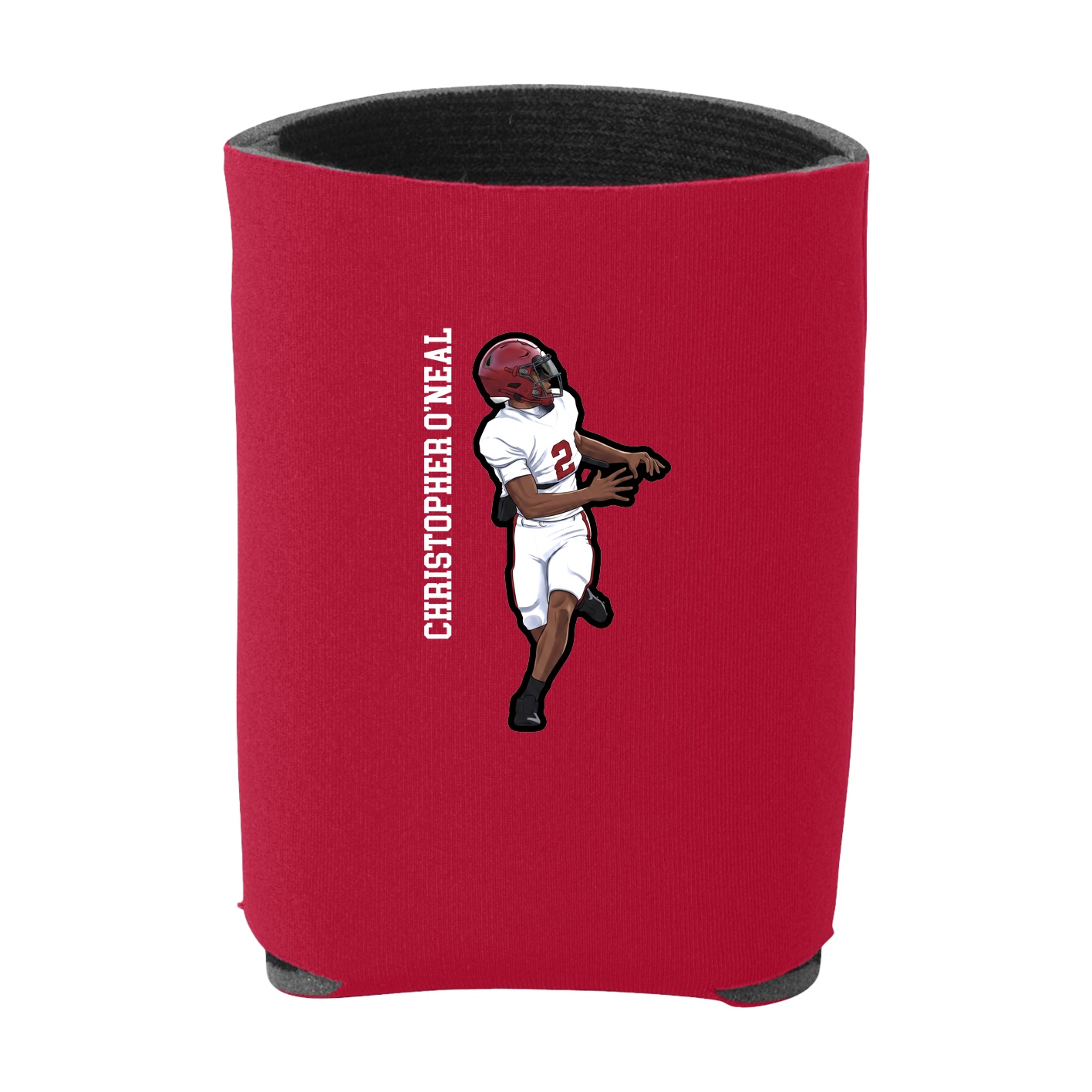 Can Holder — Name Vertical in Red