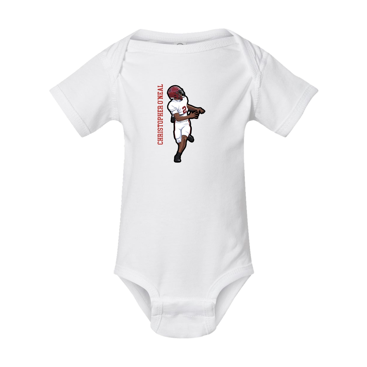 Baby Onesie — Name Vertical in White