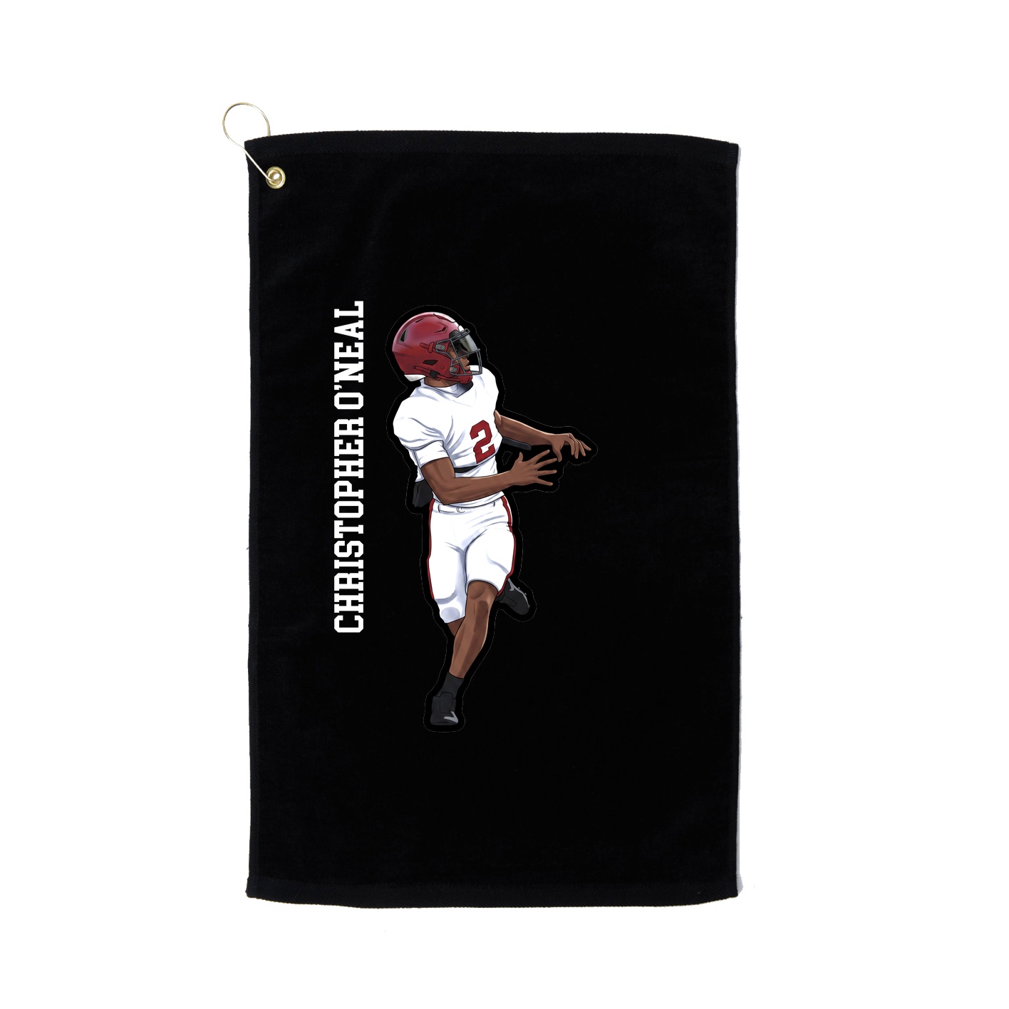 Golf Towel — Name Vertical in Black