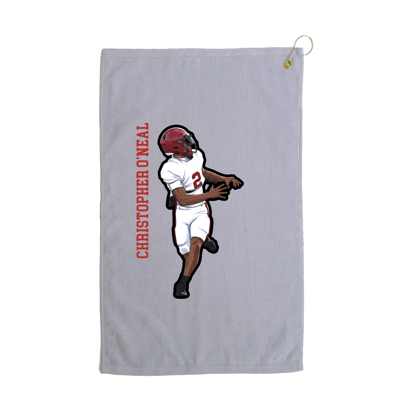 Golf Towel — Name Vertical in Grey