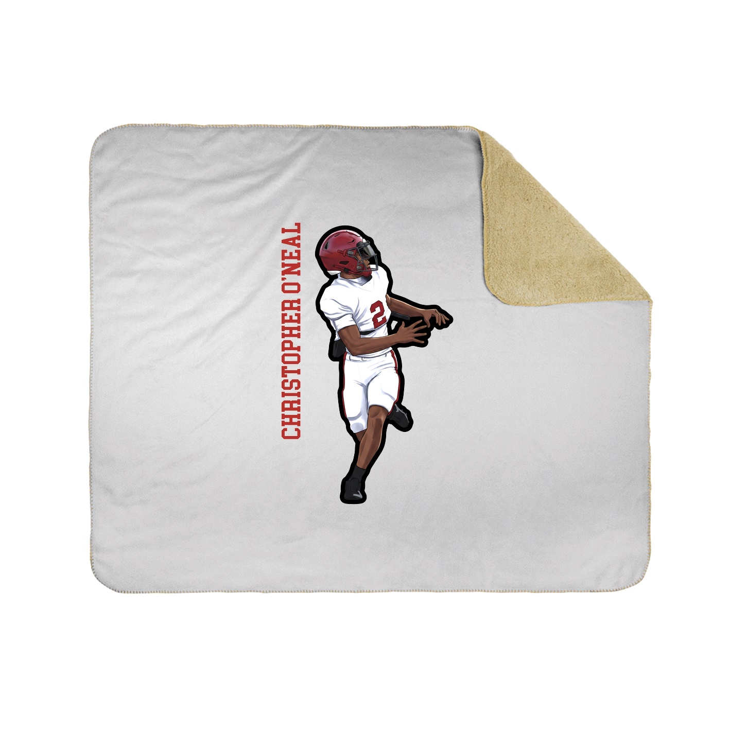 Throw Blanket — Name Vertical in White
