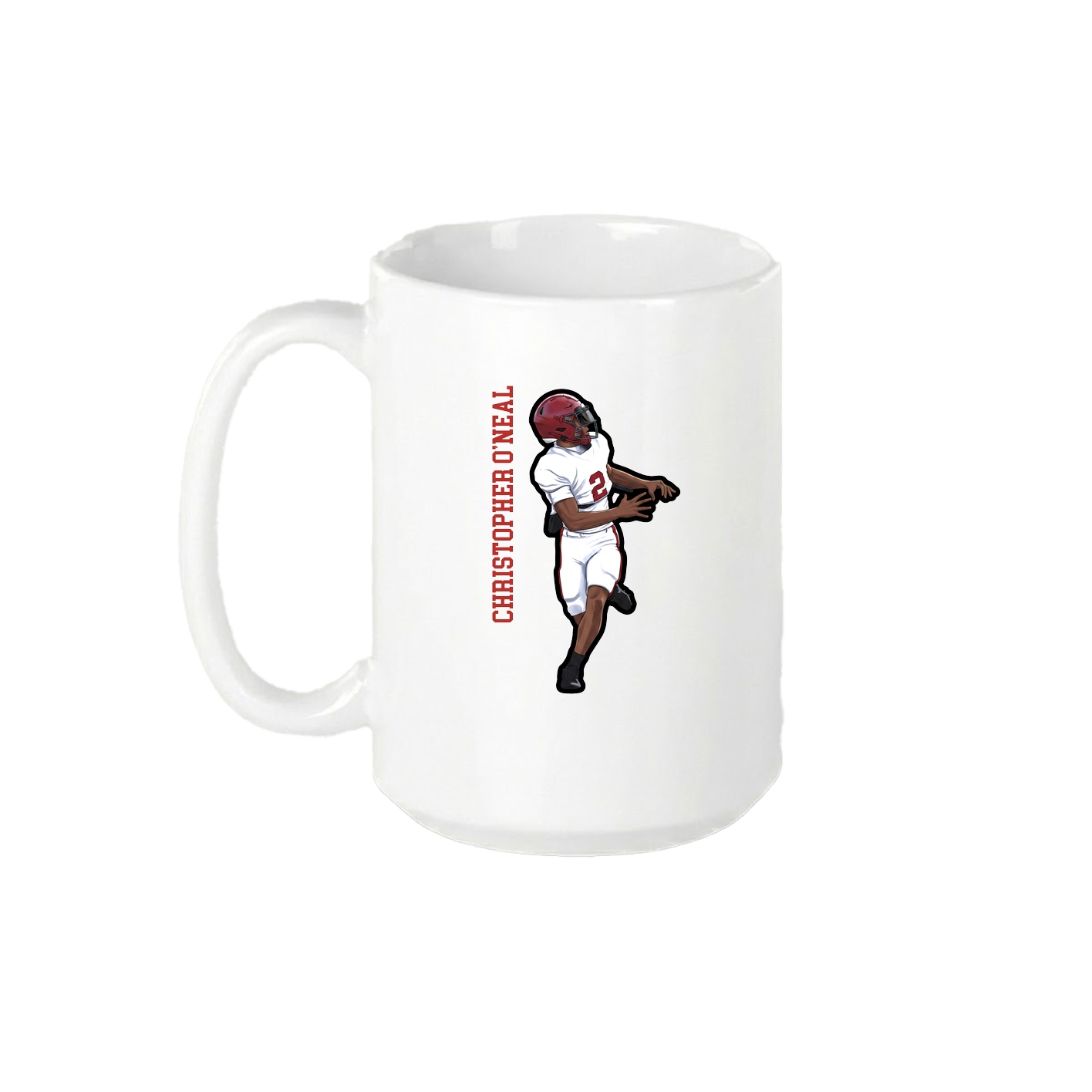 15oz Coffee Mug — Name Vertical in White
