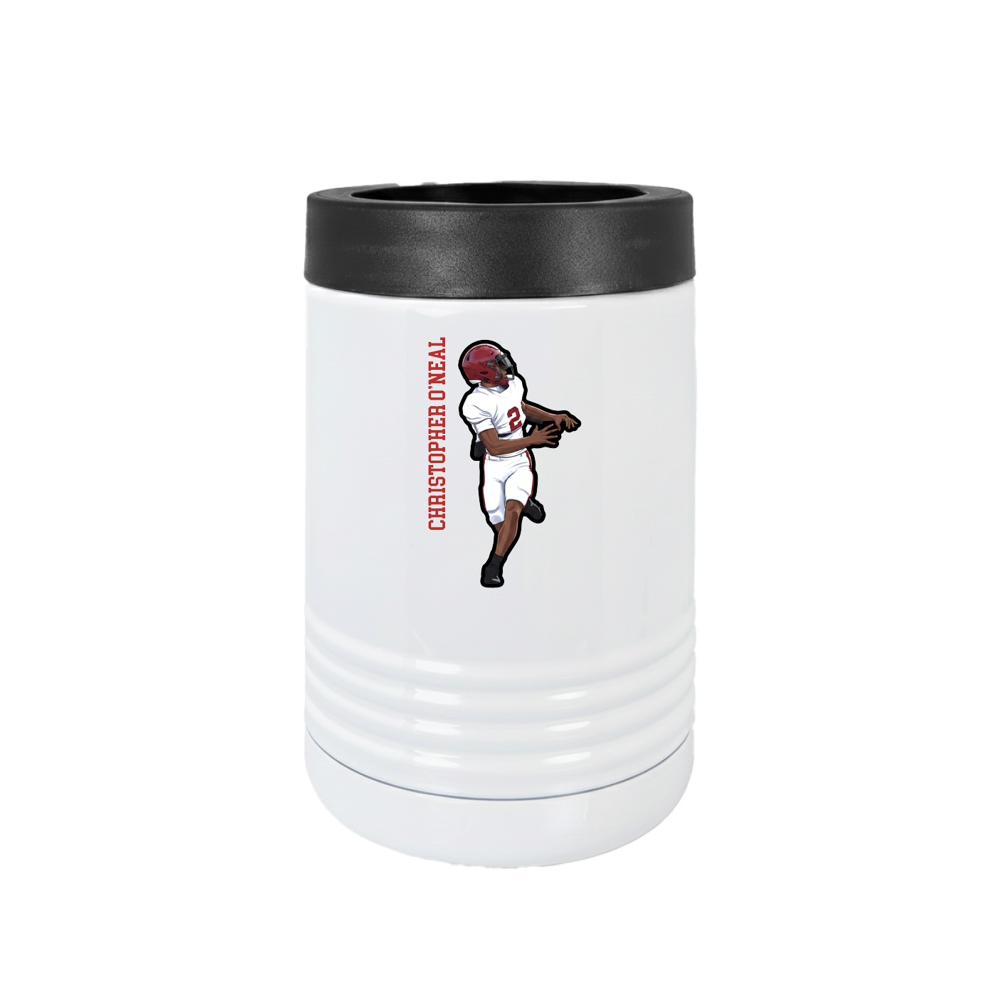 Beverage Holder — Name Vertical in White