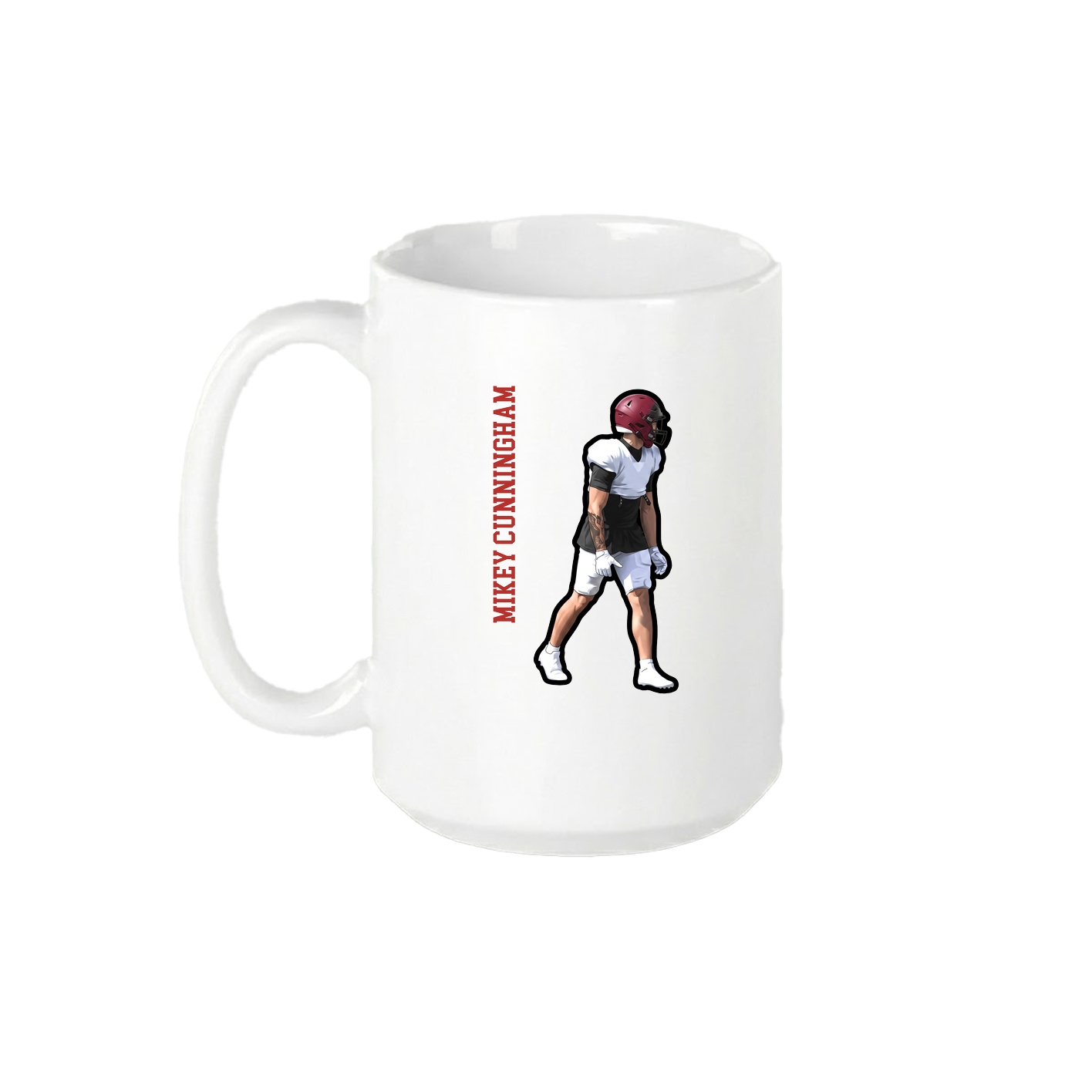 15oz Coffee Mug — Name Vertical in White
