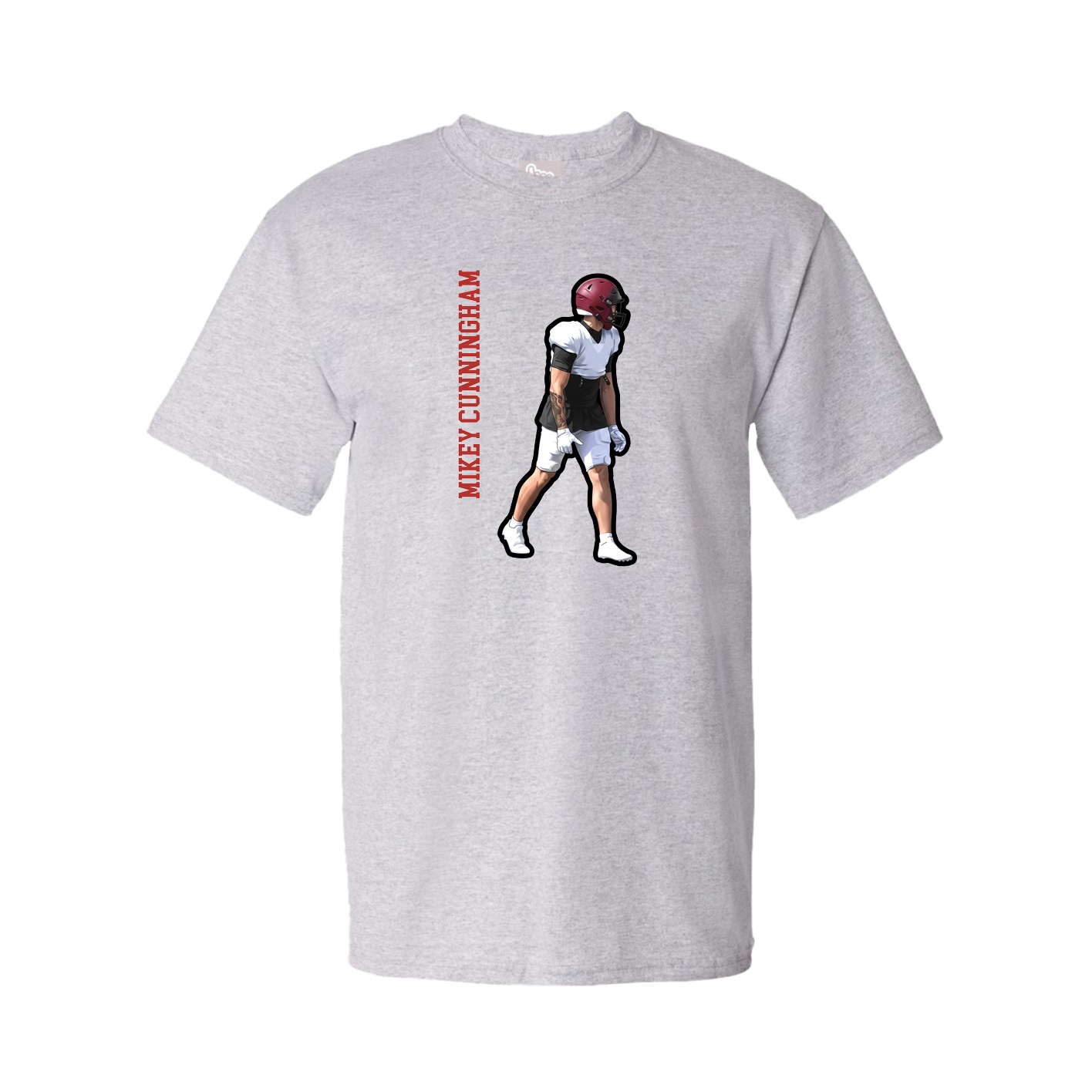 Tee — Name Vertical in Grey