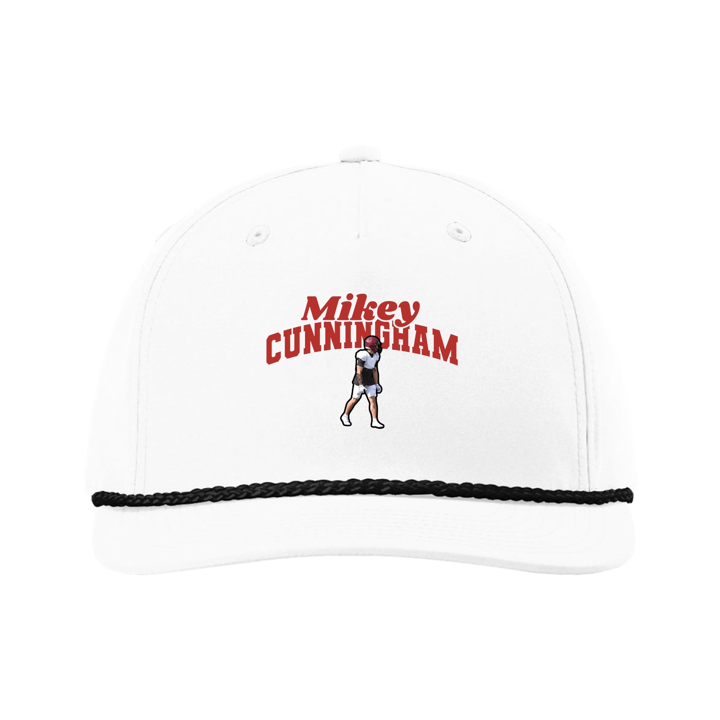 Five-Panel Classic Rope Cap — Signature Arch in White