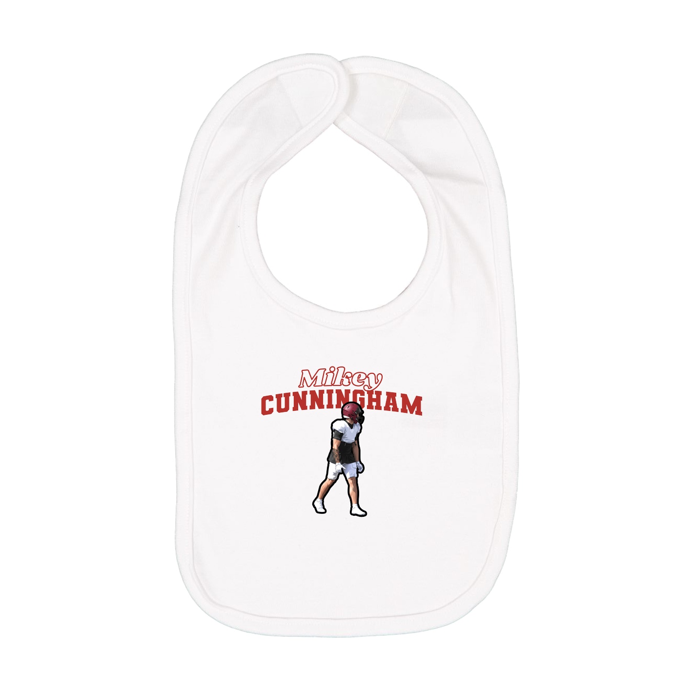 Infant Bib — Name Arch in White